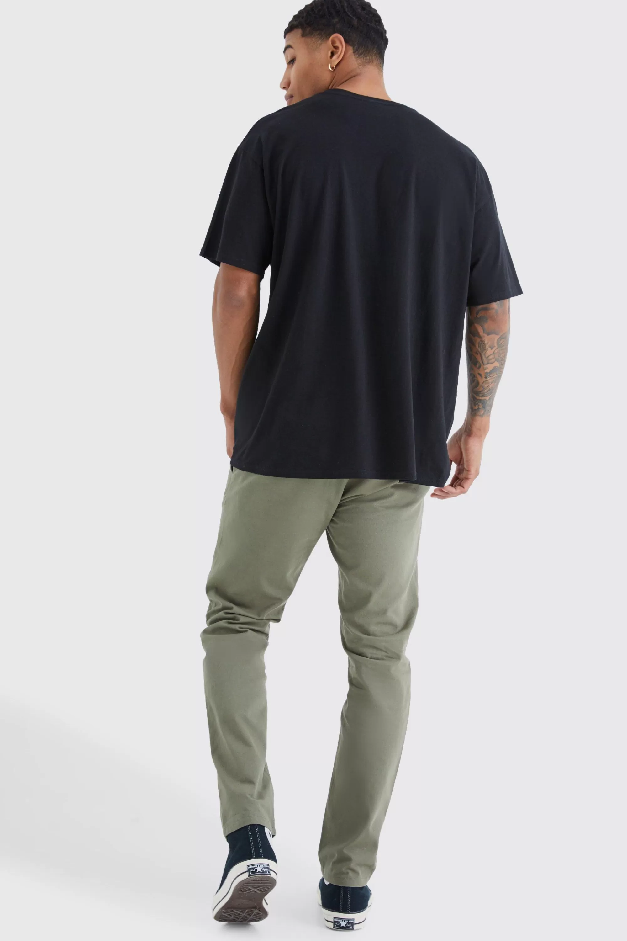 boohooMAN Fixed Waist Slim Chino Trouser | UK