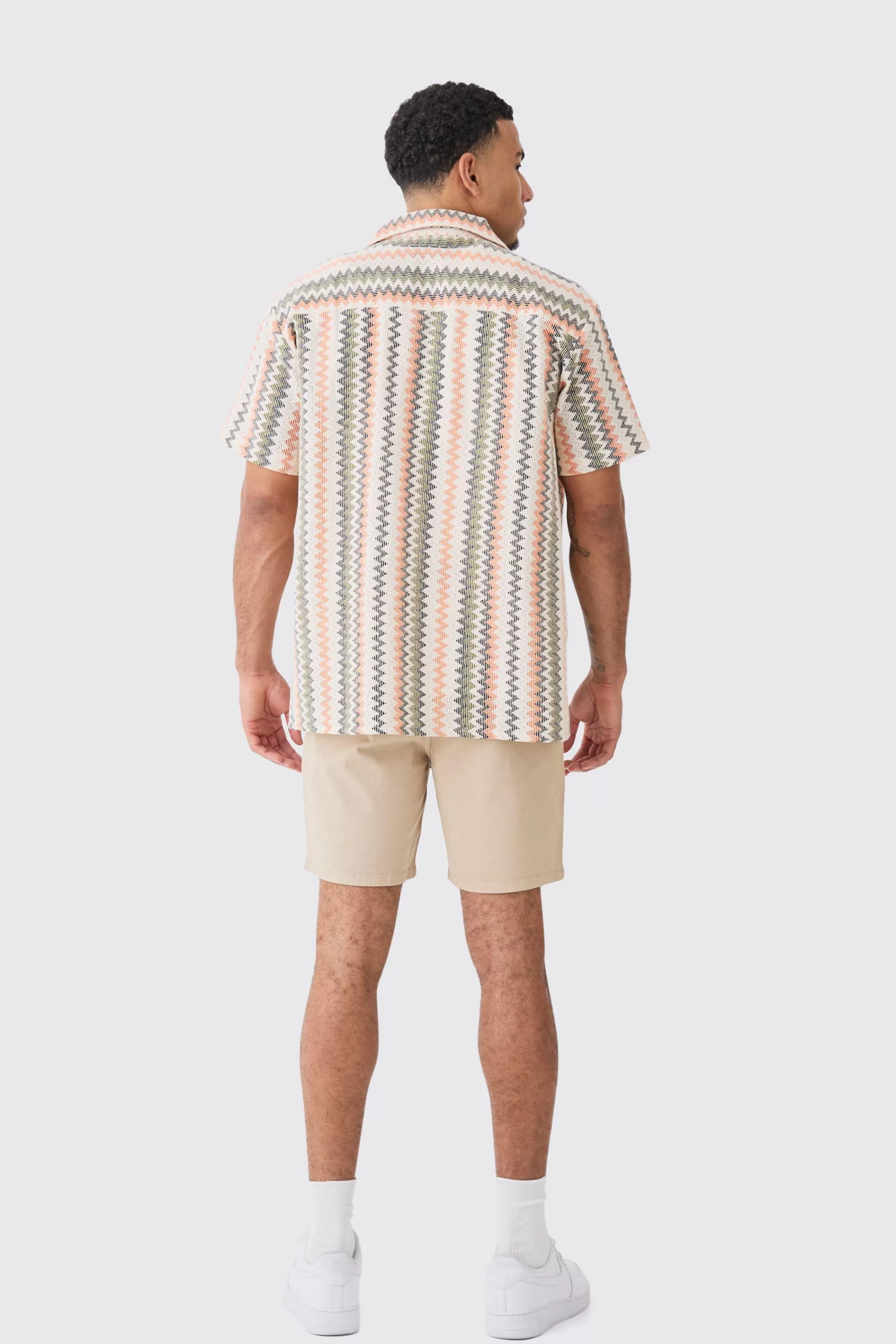 boohooMAN Fixed Waist Slim Fit Chino Shorts | UK