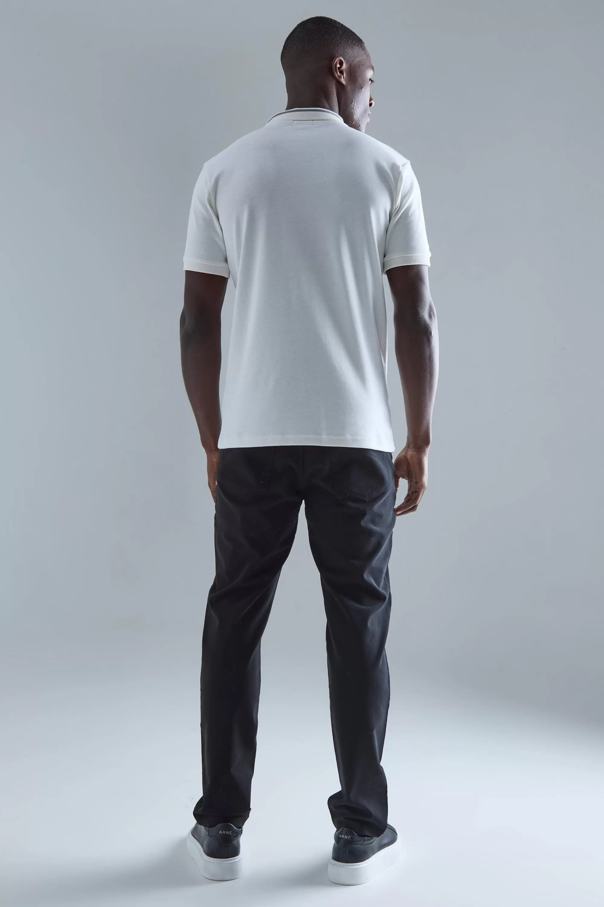 boohooMAN Fixed Waist Slim Fit Technical Golf Stretch Trouser | UK