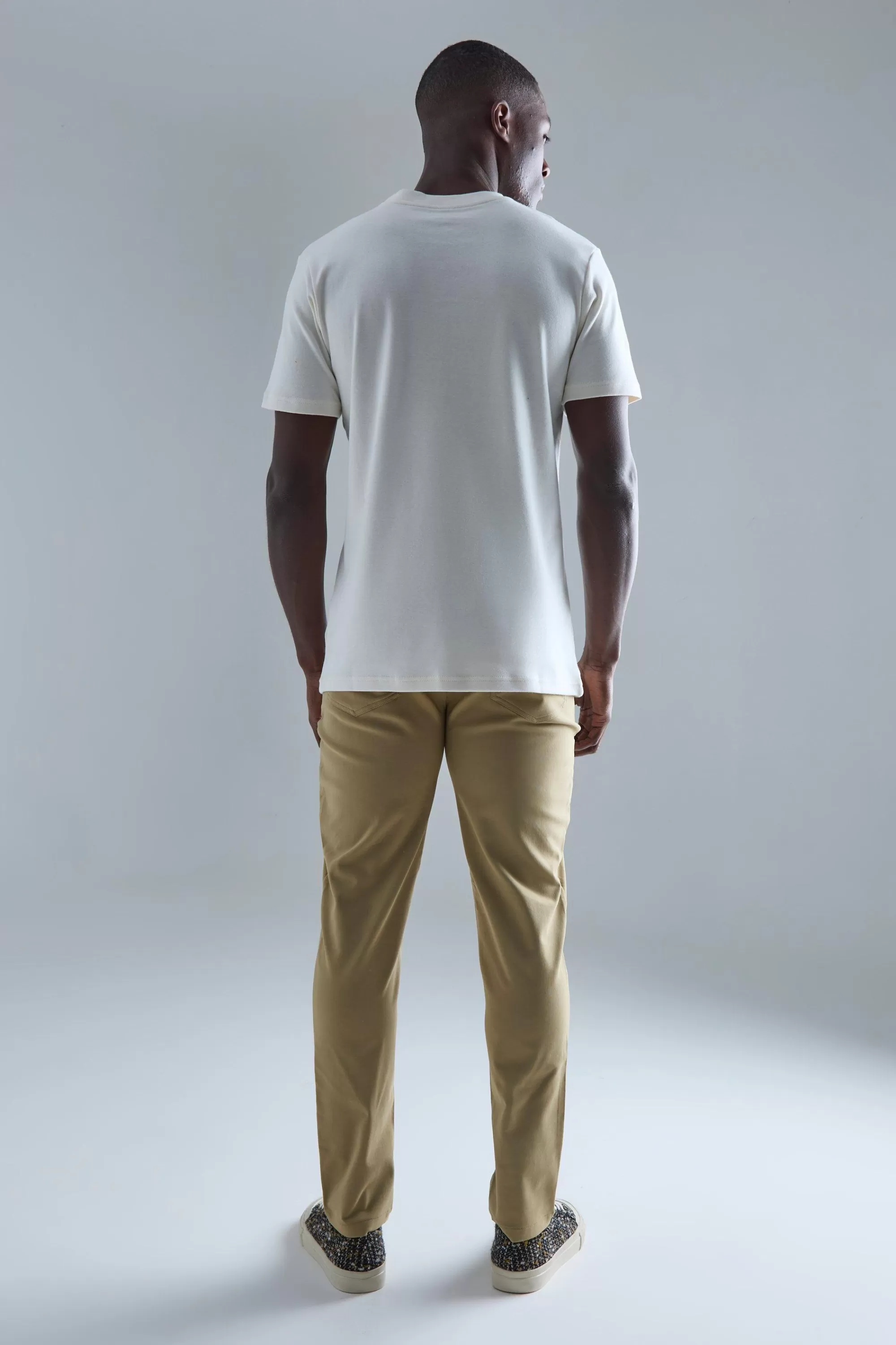 boohooMAN Fixed Waist Slim Fit Technical Golf Stretch Trouser | UK