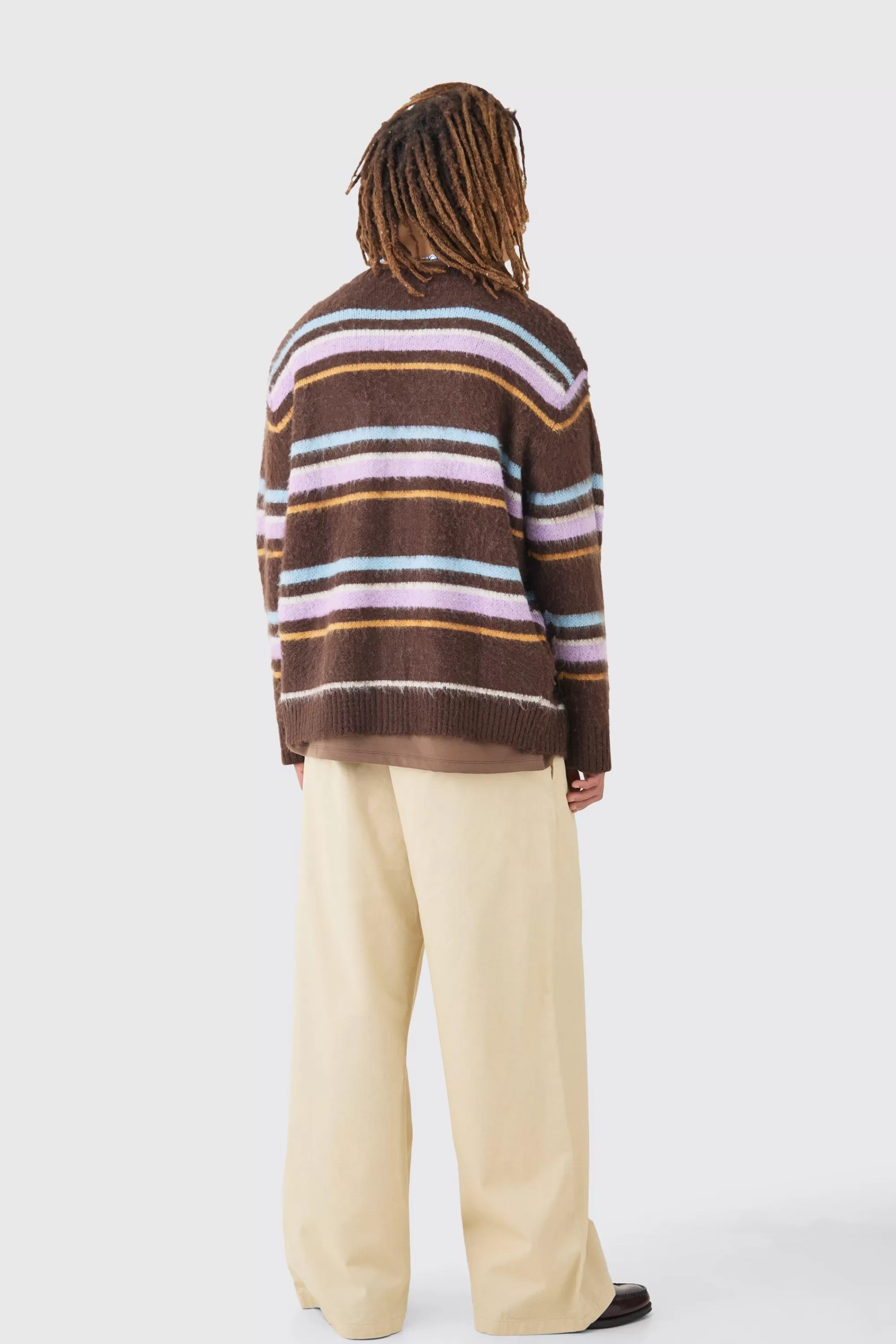 boohooMAN Fixed Waist Super Wide Leg Chino With Charm | UK