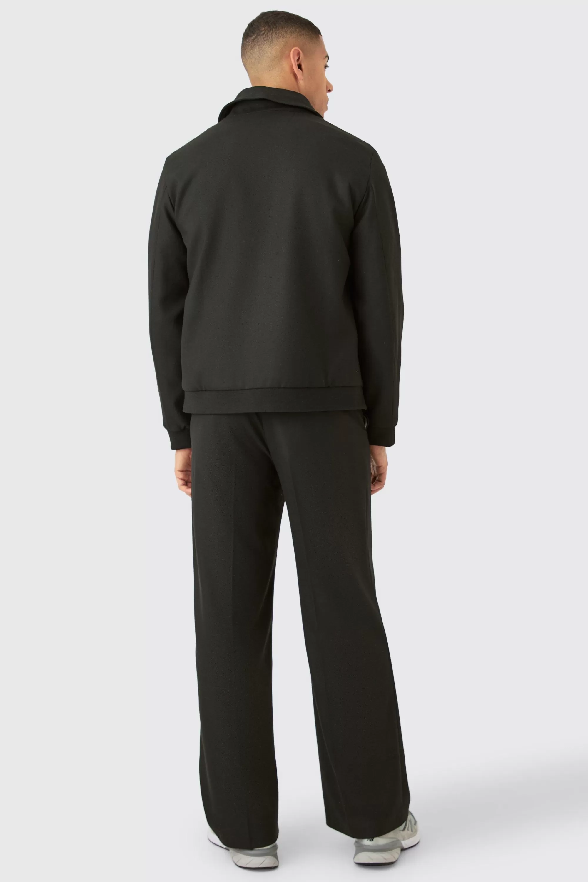 boohooMAN Fixed Waist Wide Leg Smart Trousers | UK
