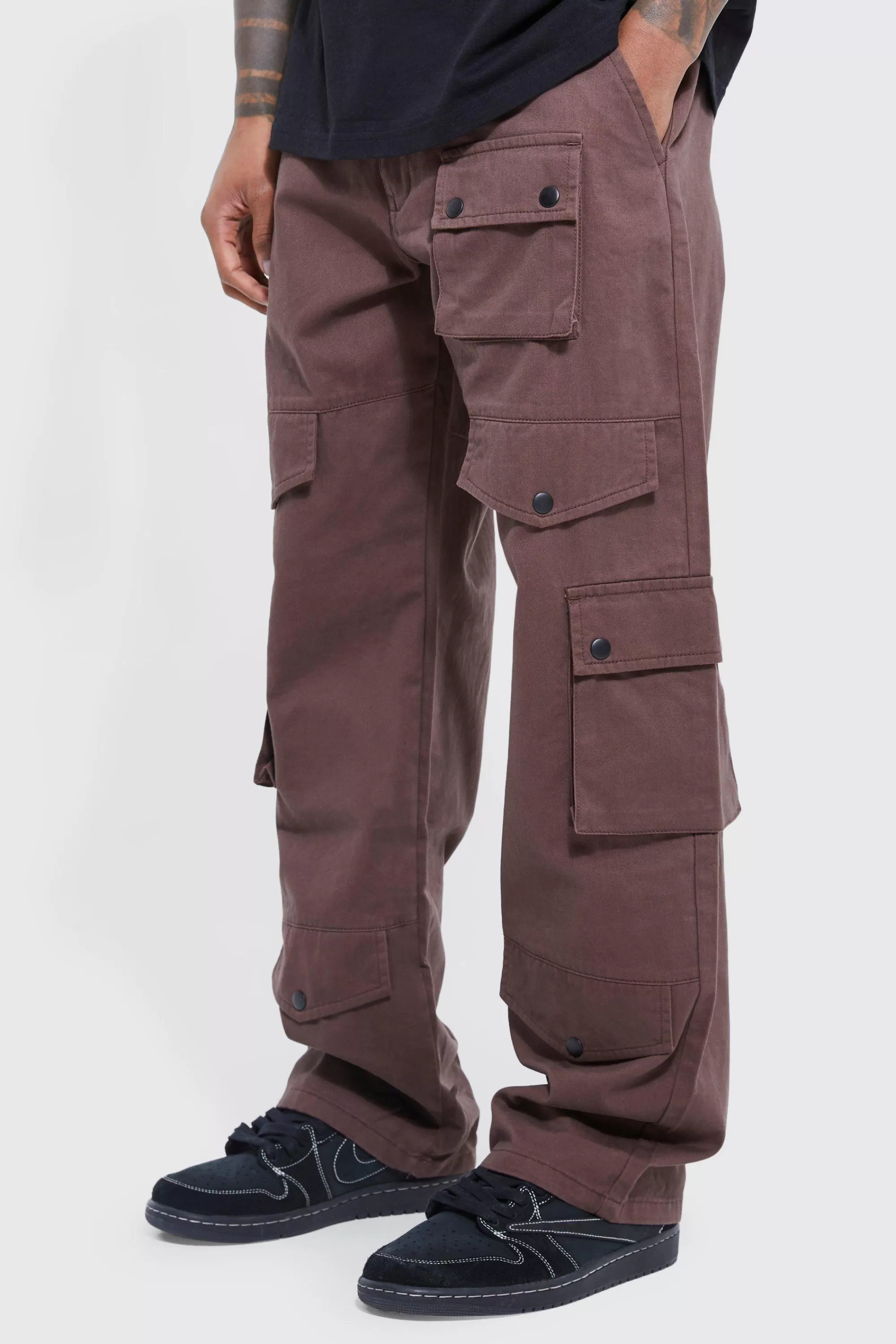 boohooMAN Fixed Waistband Relaxed Fit Cargo Trousers | UK