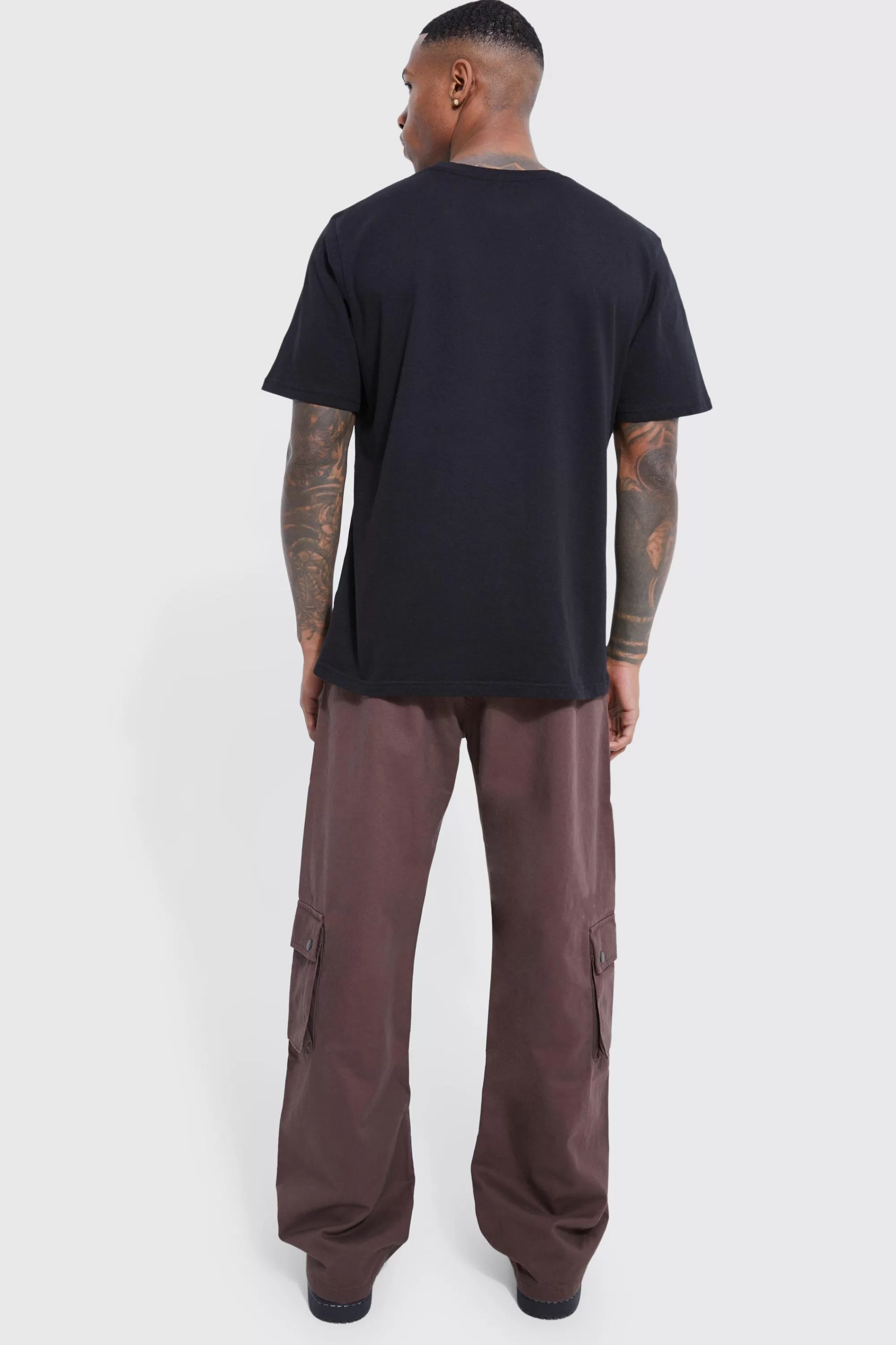 boohooMAN Fixed Waistband Relaxed Fit Cargo Trousers | UK