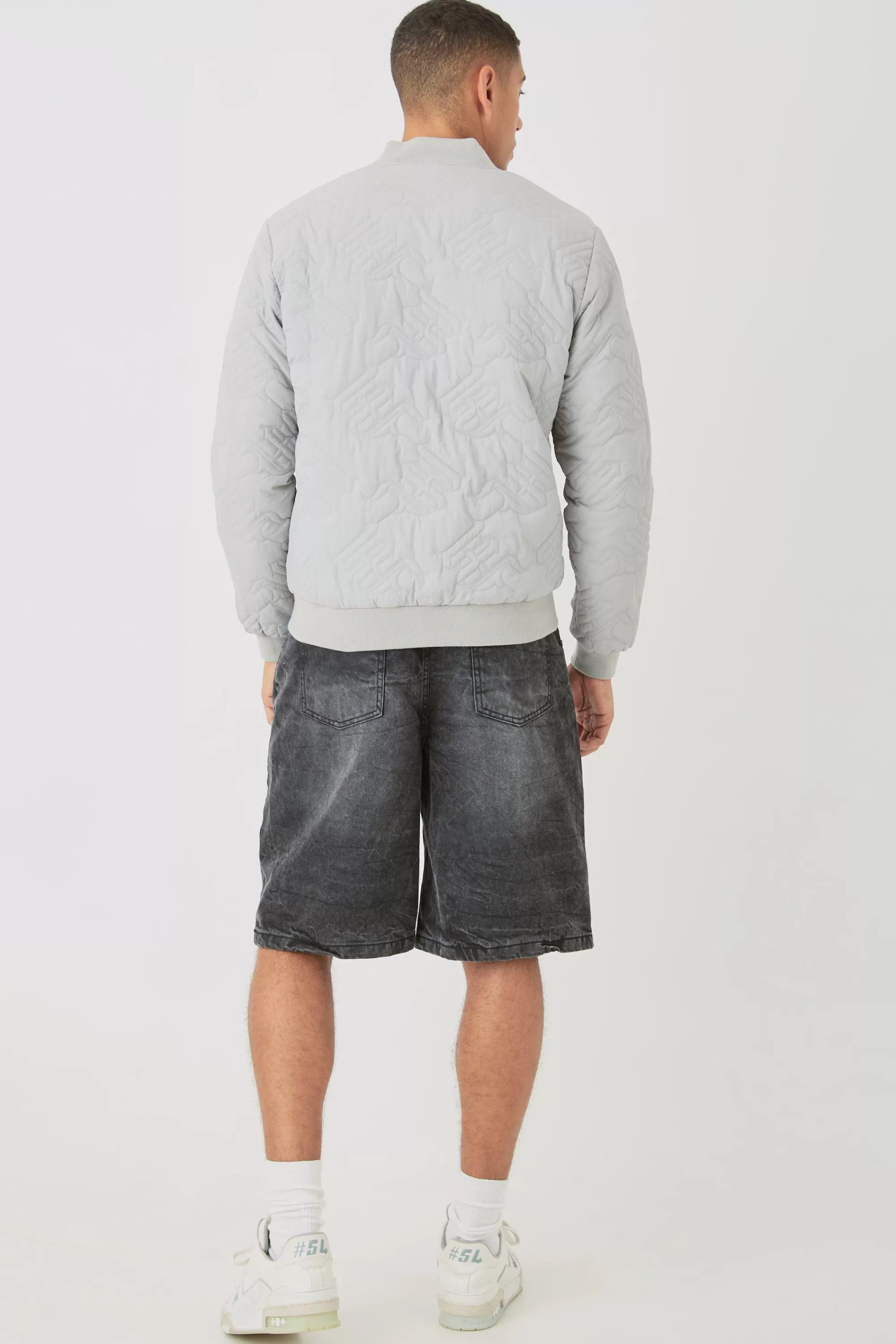 boohooMAN Gothic M Quilted Bomber Jacket In | UK