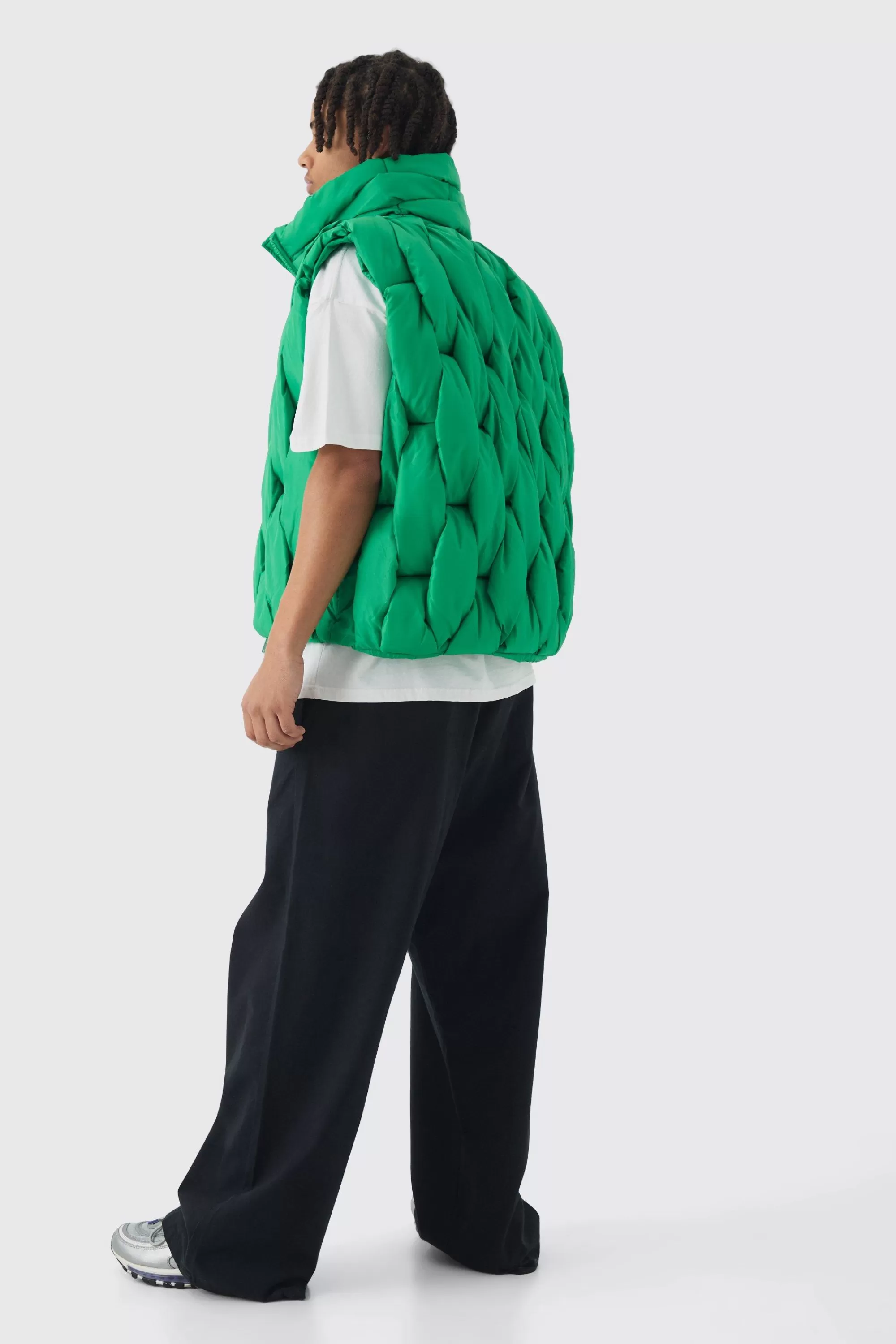 boohooMAN Hand Weft Padded Gilet | UK