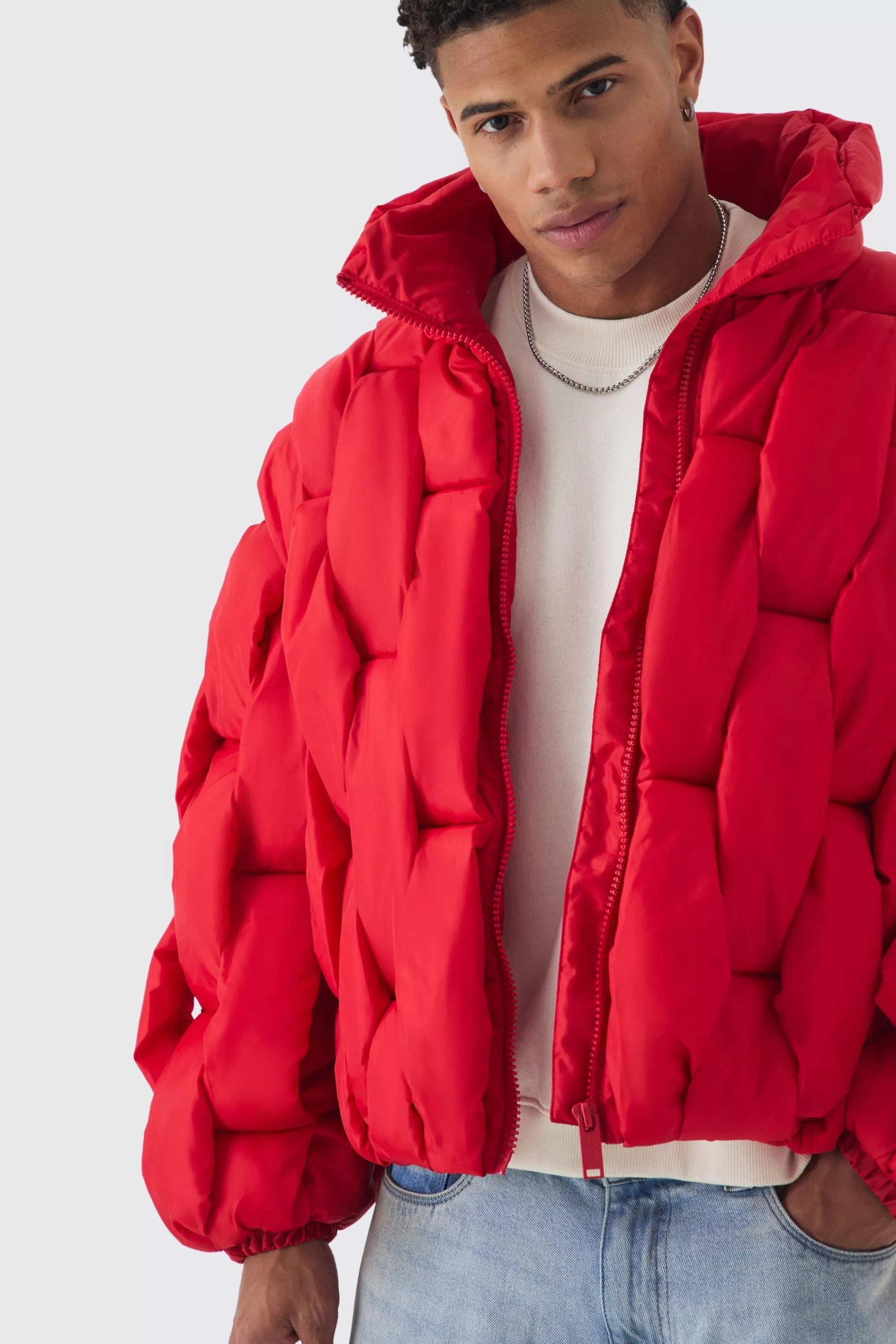 boohooMAN Hand Weft Padded Puffer | UK