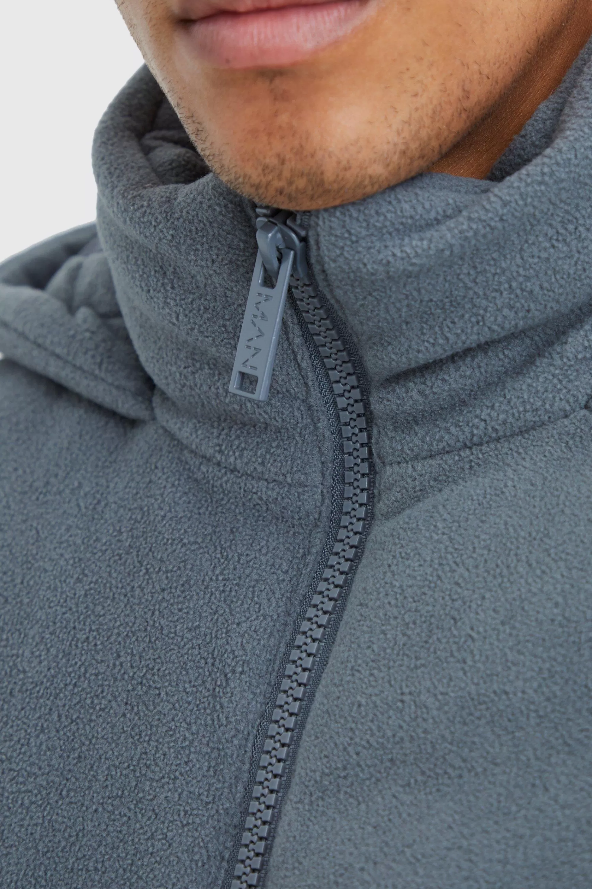 boohooMAN Heavy Fleece Hooded Puffer | UK