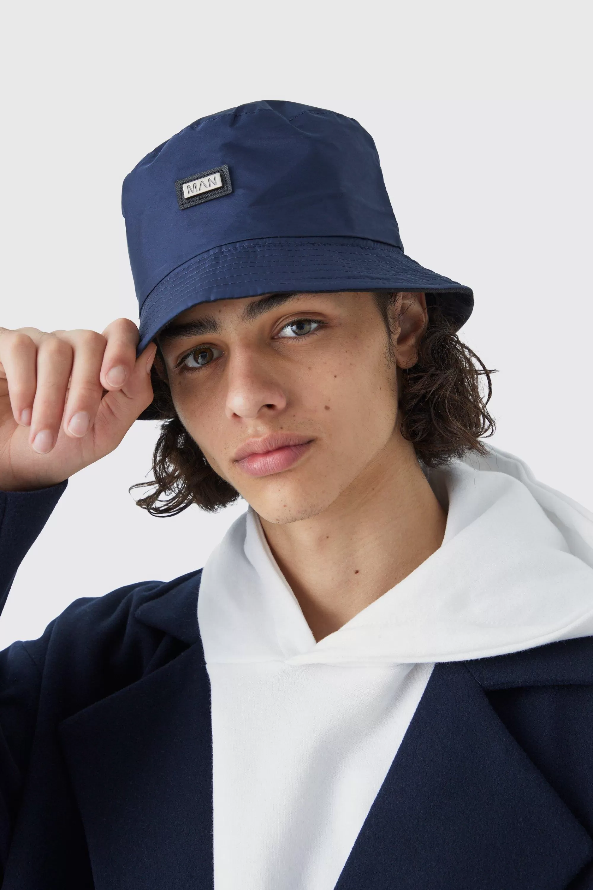 boohooMAN High Shine Satin Bucket Hat | UK
