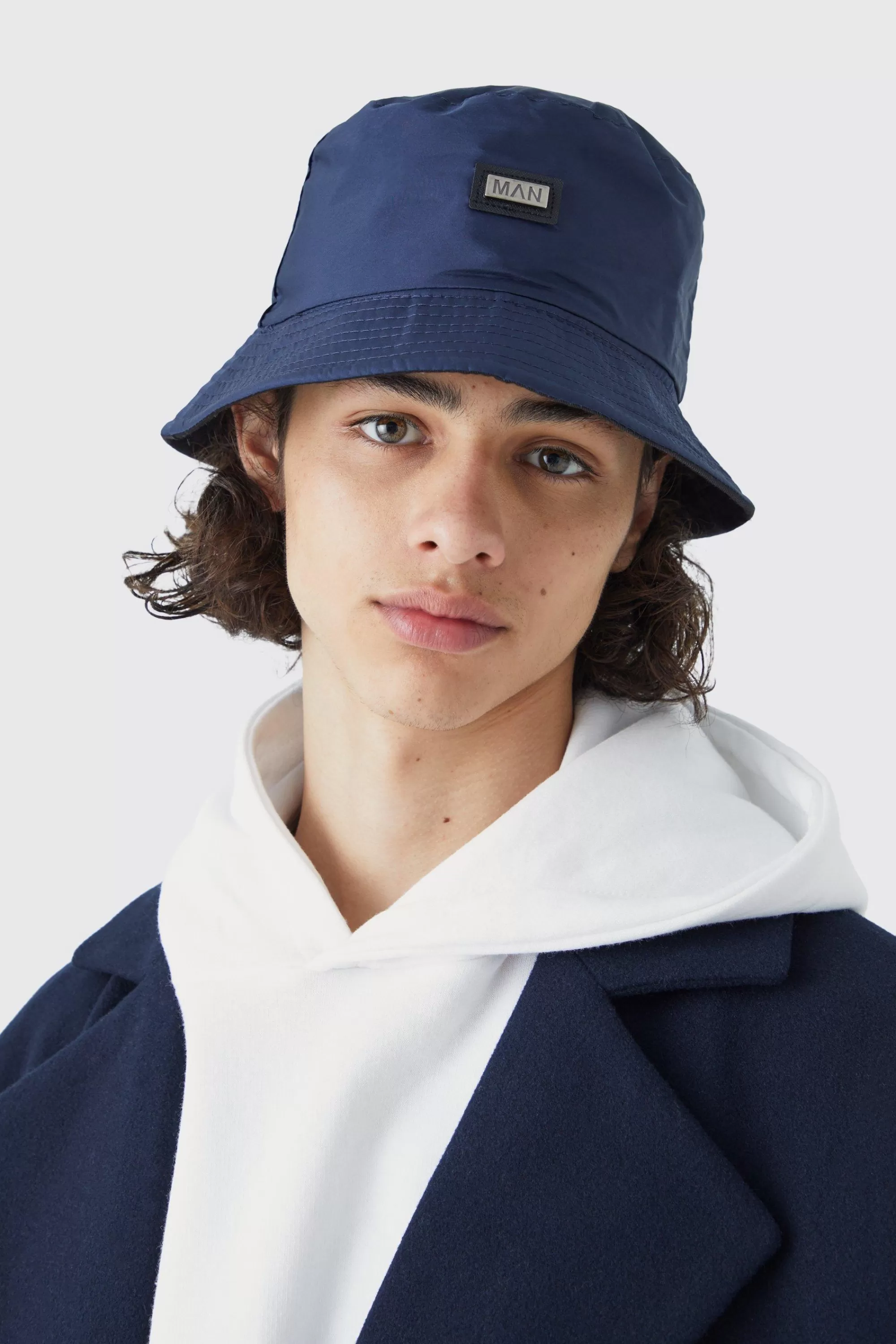 boohooMAN High Shine Satin Bucket Hat | UK