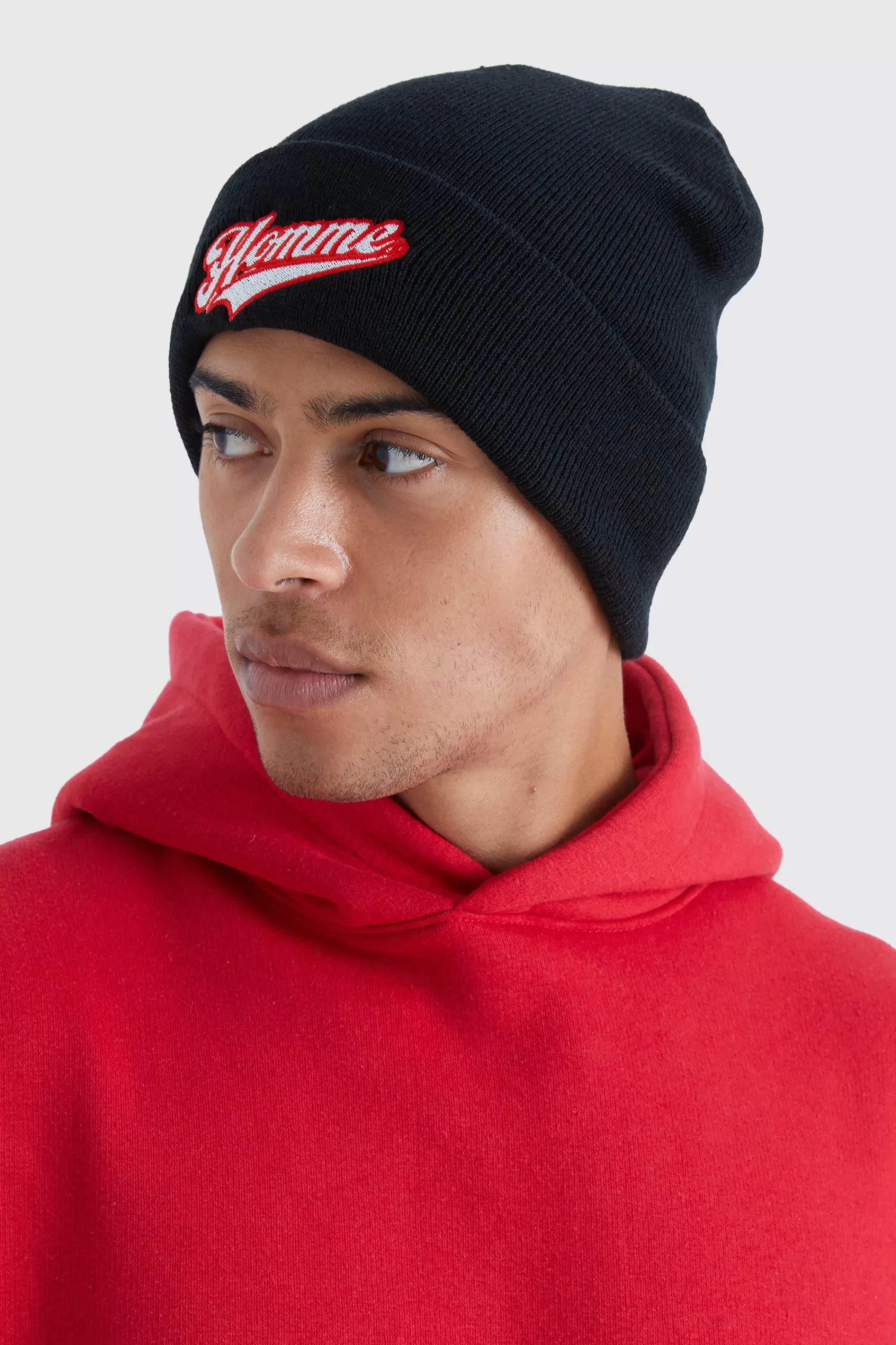 boohooMAN Homme Varsity Beanie | UK