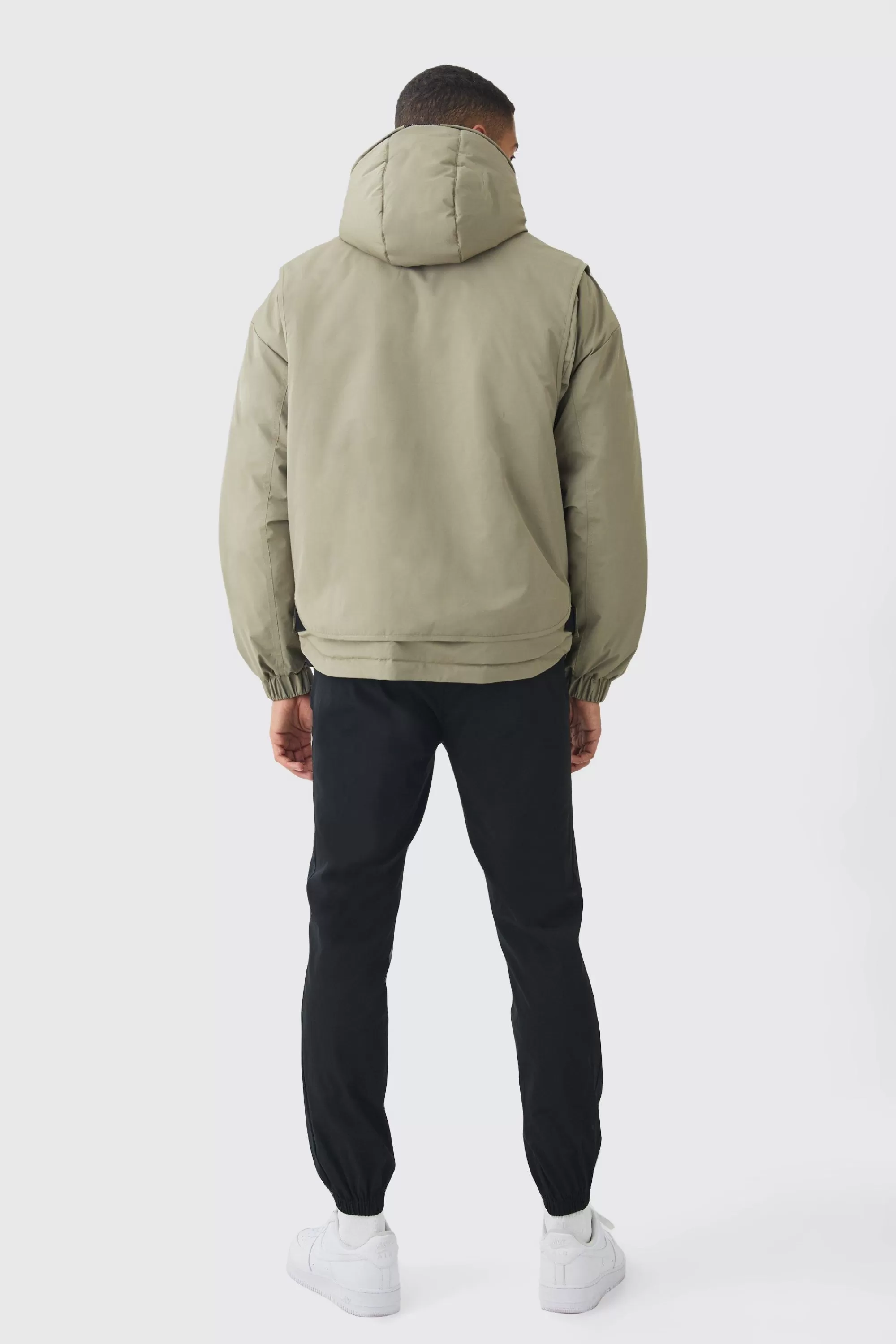 boohooMAN Hooded Utility Tech Parka In | UK