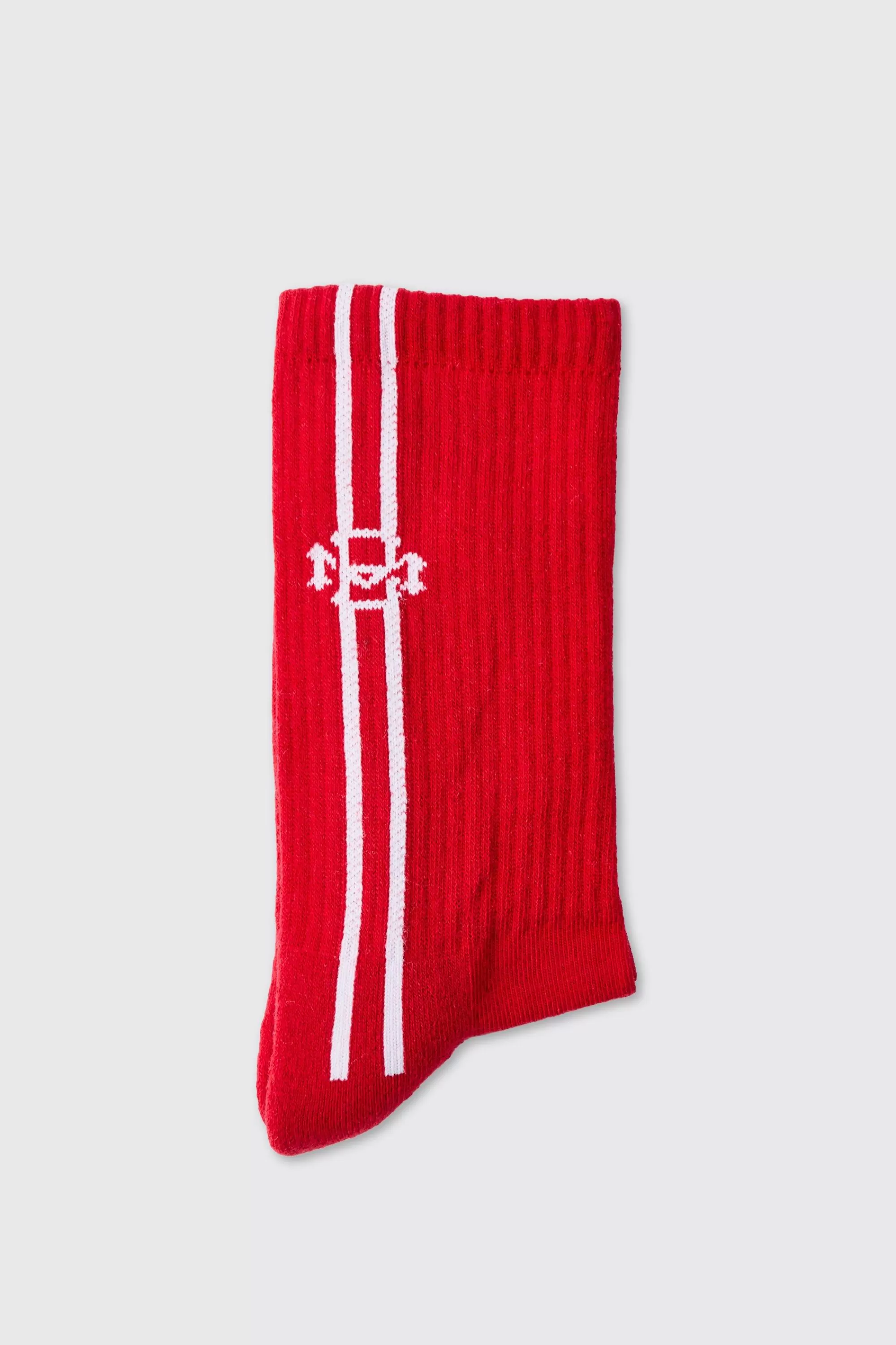 boohooMAN Jacquard BM Sports Stripe Sock In | UK