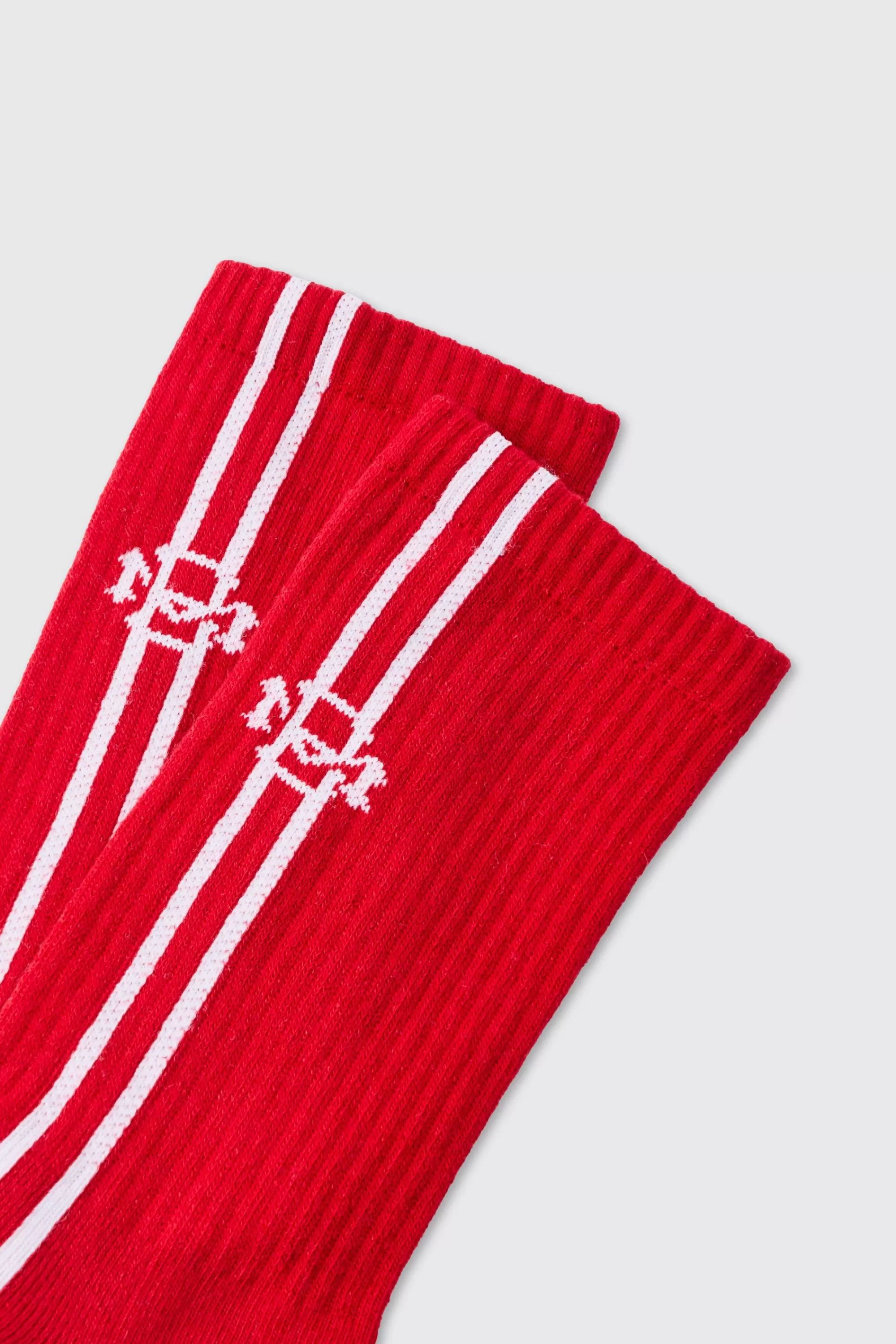 boohooMAN Jacquard BM Sports Stripe Sock In | UK
