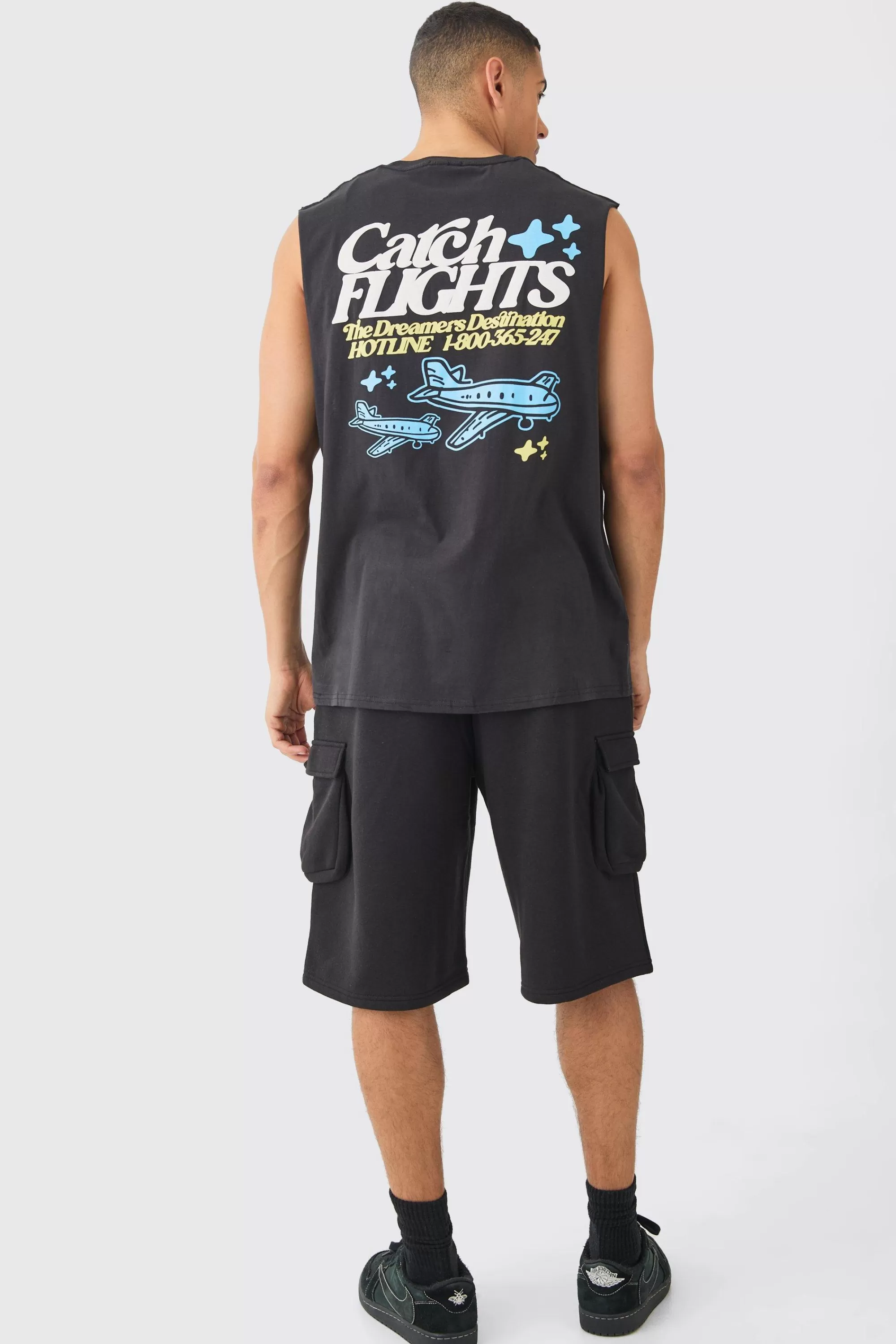 boohooMAN Jersey Cargo Jort | UK