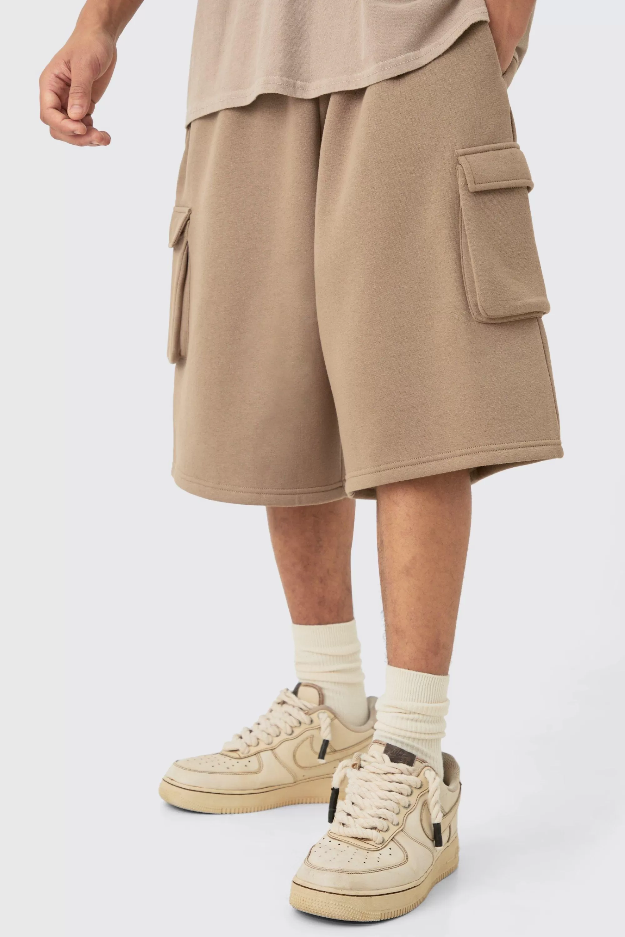 boohooMAN Jersey Cargo Long Jort | UK