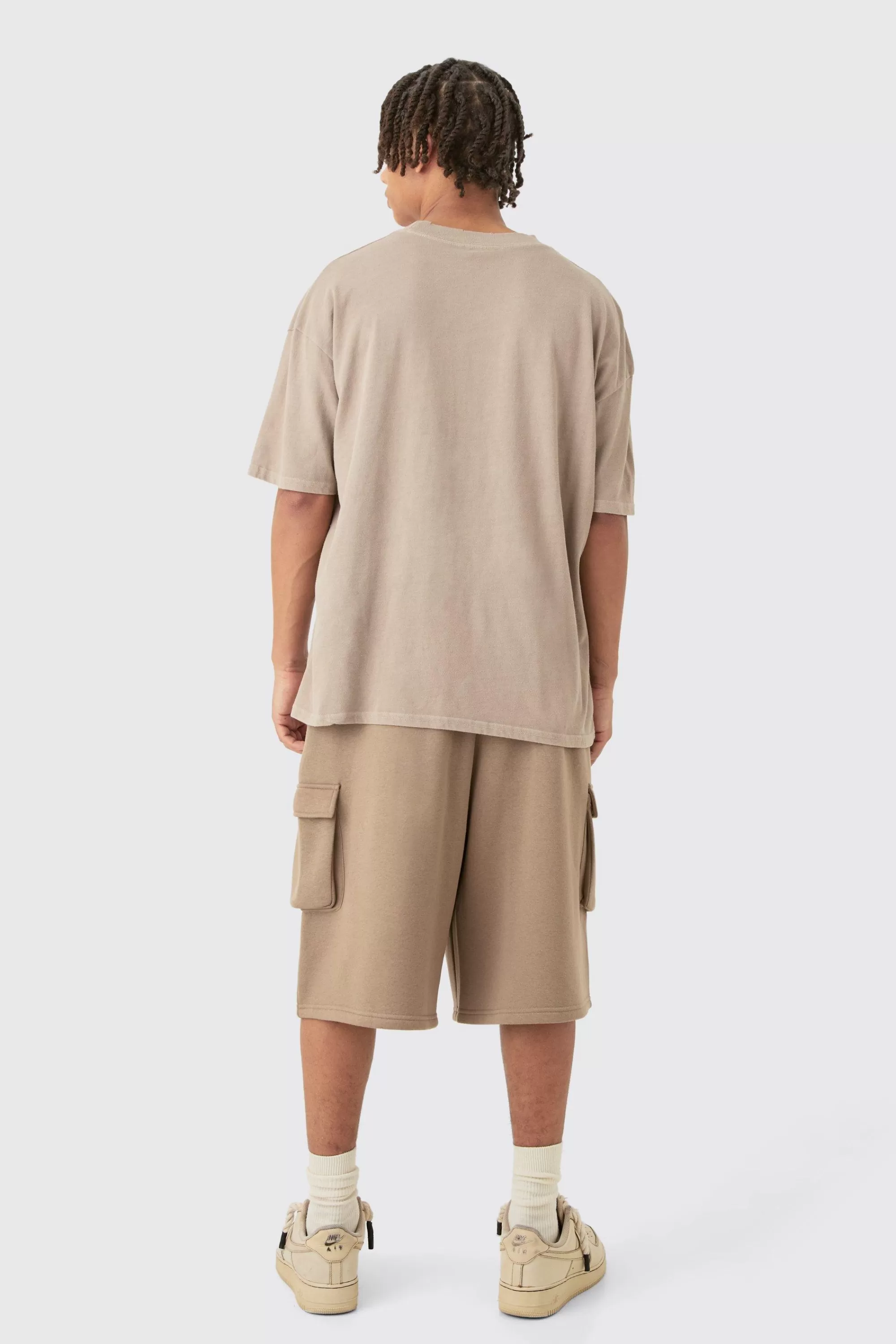 boohooMAN Jersey Cargo Long Jort | UK