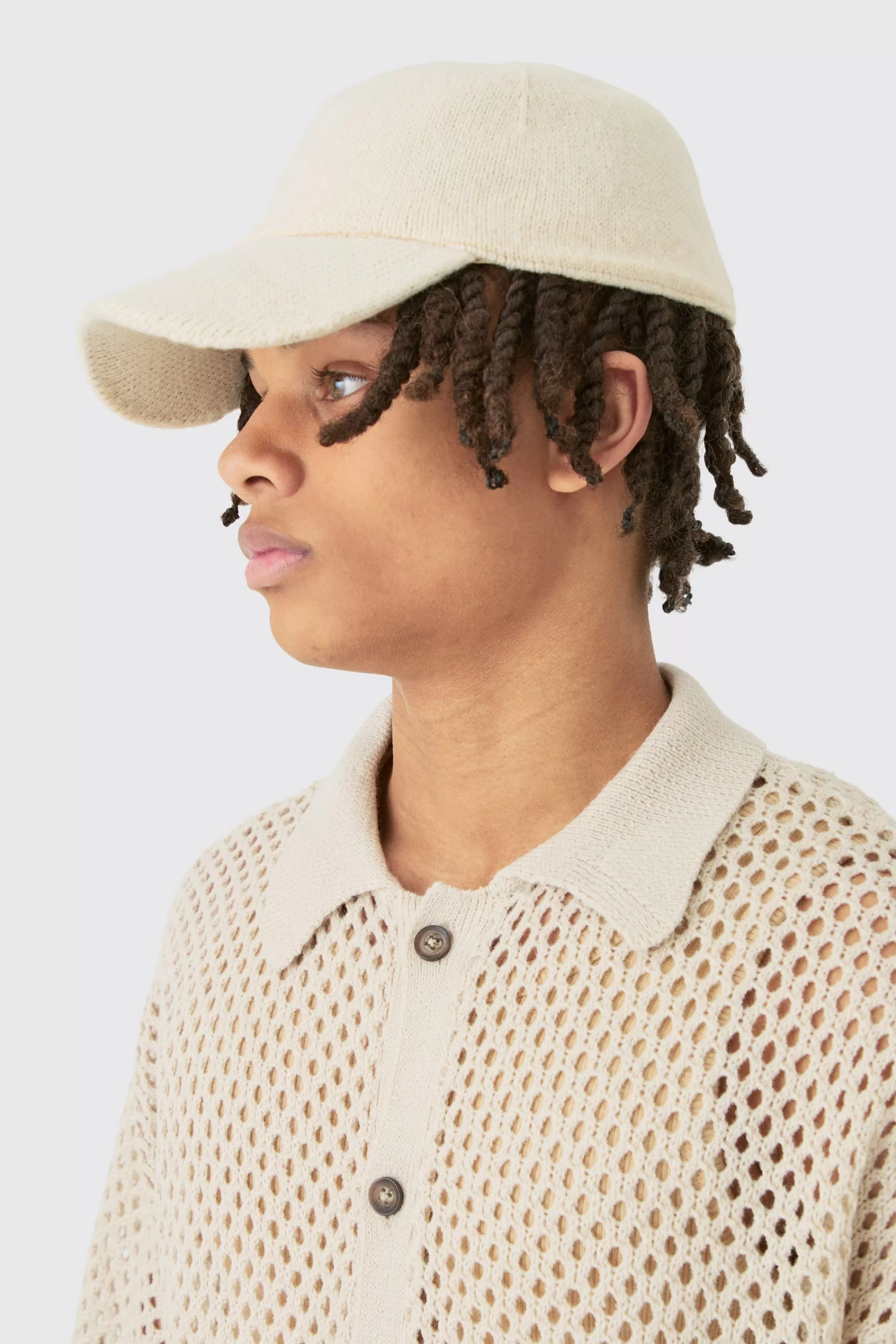 boohooMAN Knitted Baseball Cap | UK