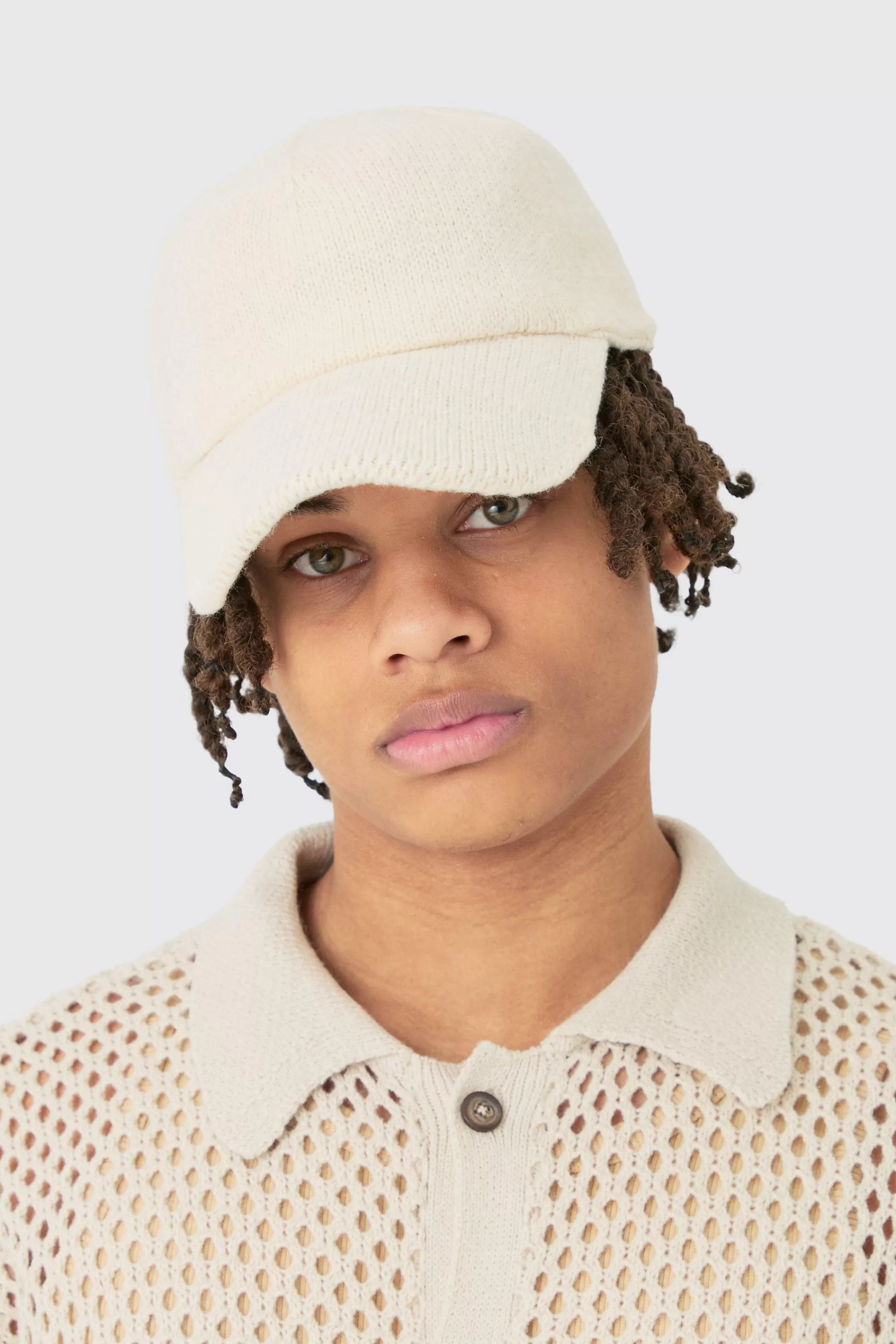 boohooMAN Knitted Baseball Cap | UK