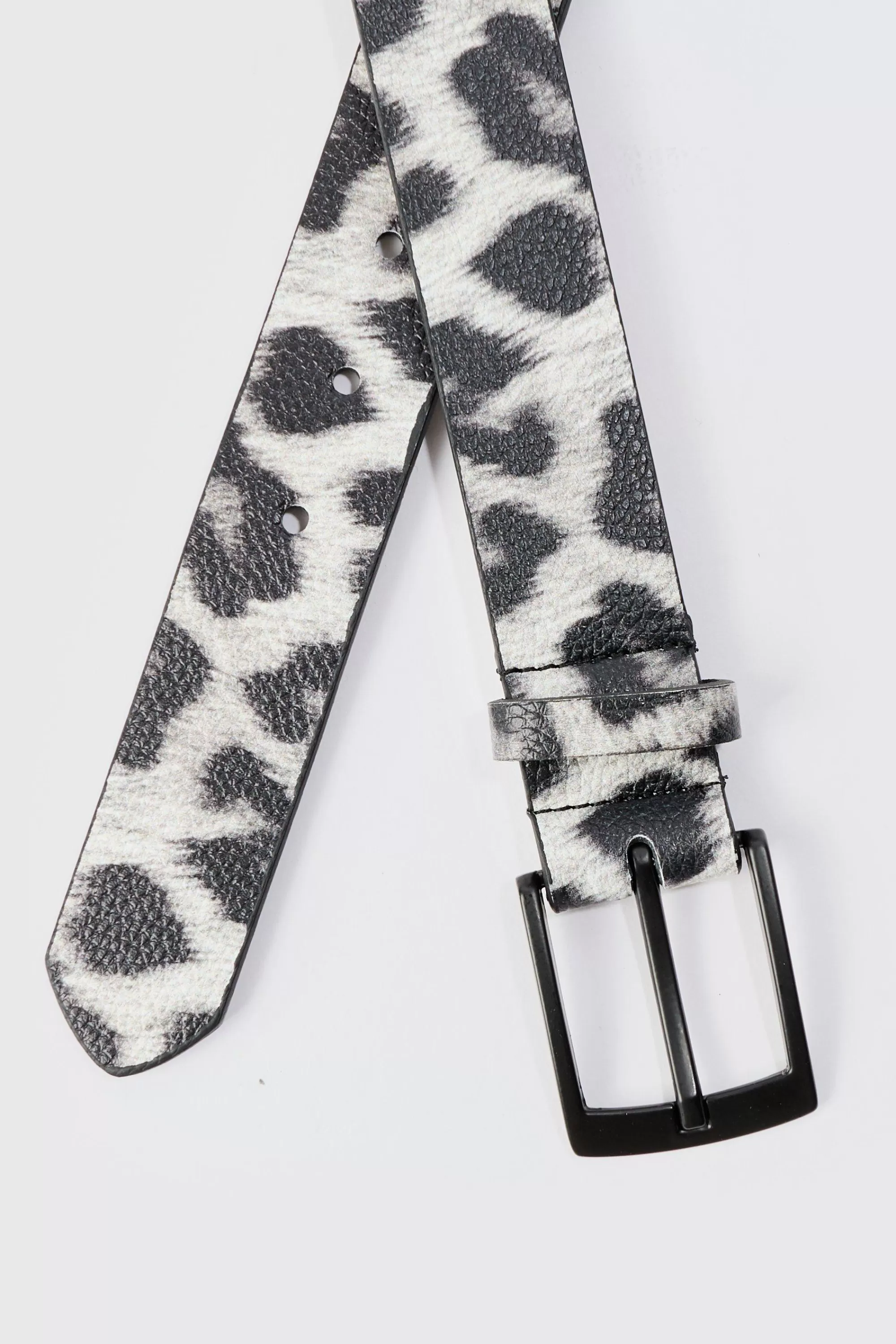 boohooMAN Leopard Print Belt In | UK