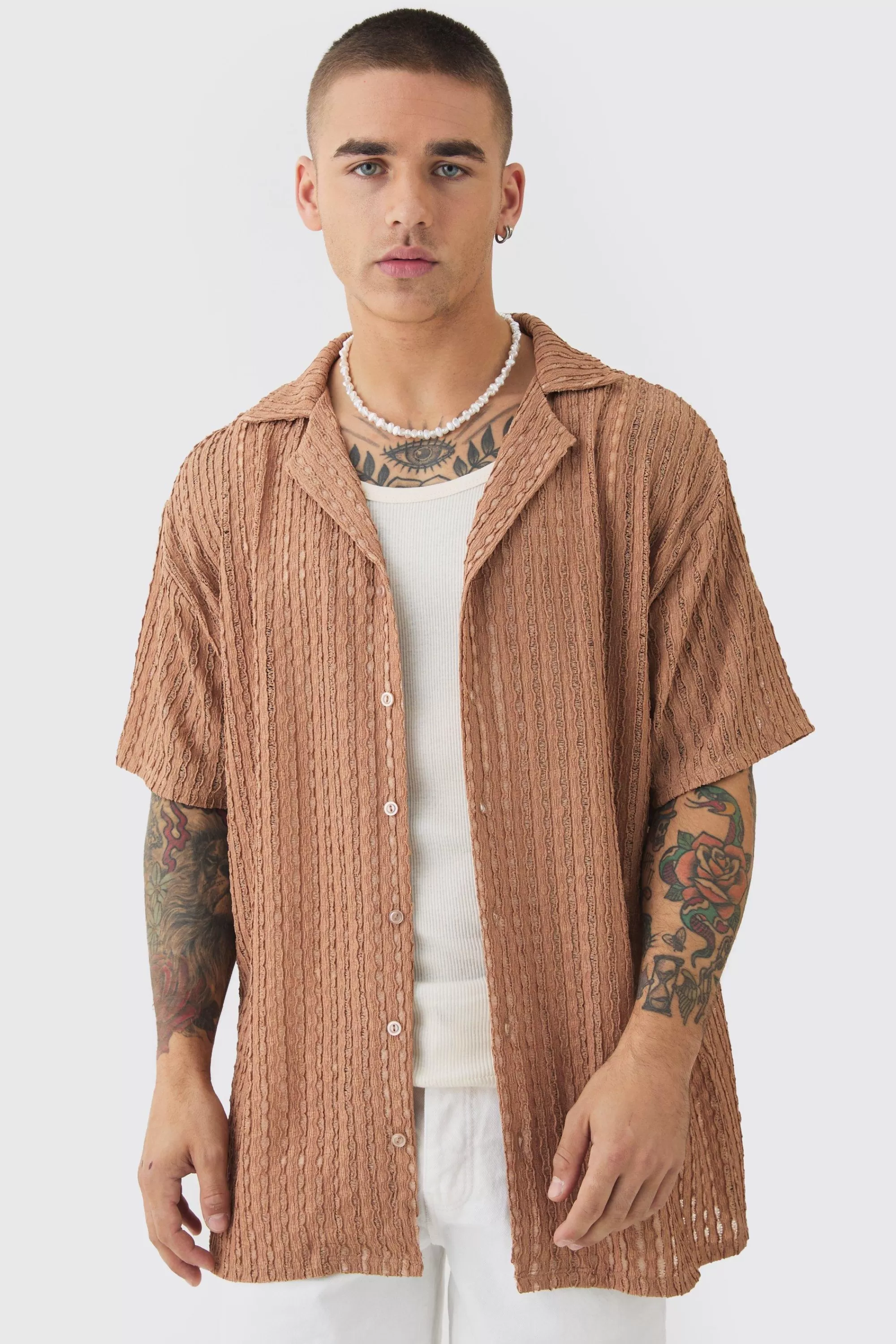 boohooMAN Lightweight Oversized Shirt | UK