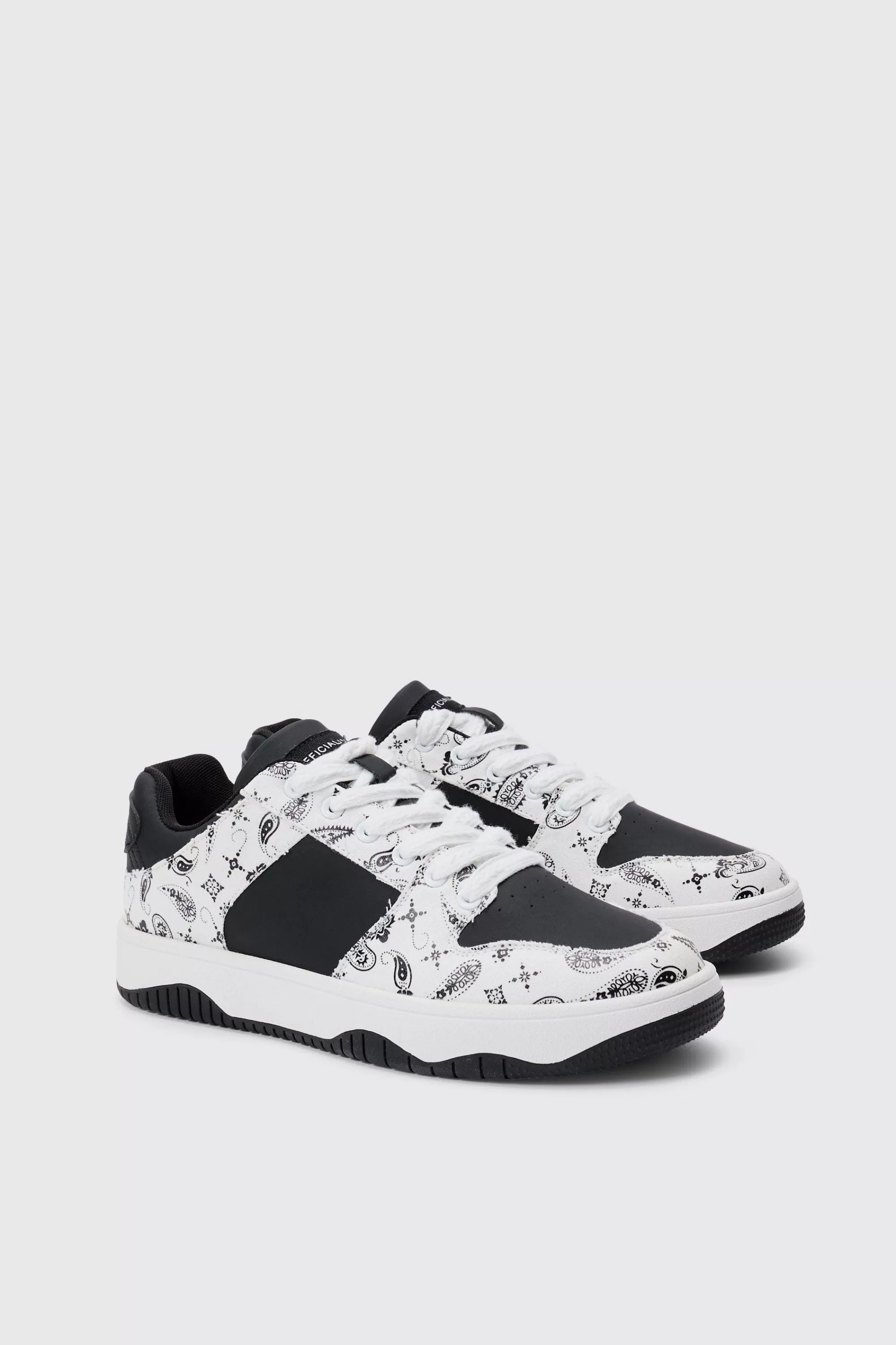 boohooMAN Limited Edition Bandana Print Chunky Trainer In | UK