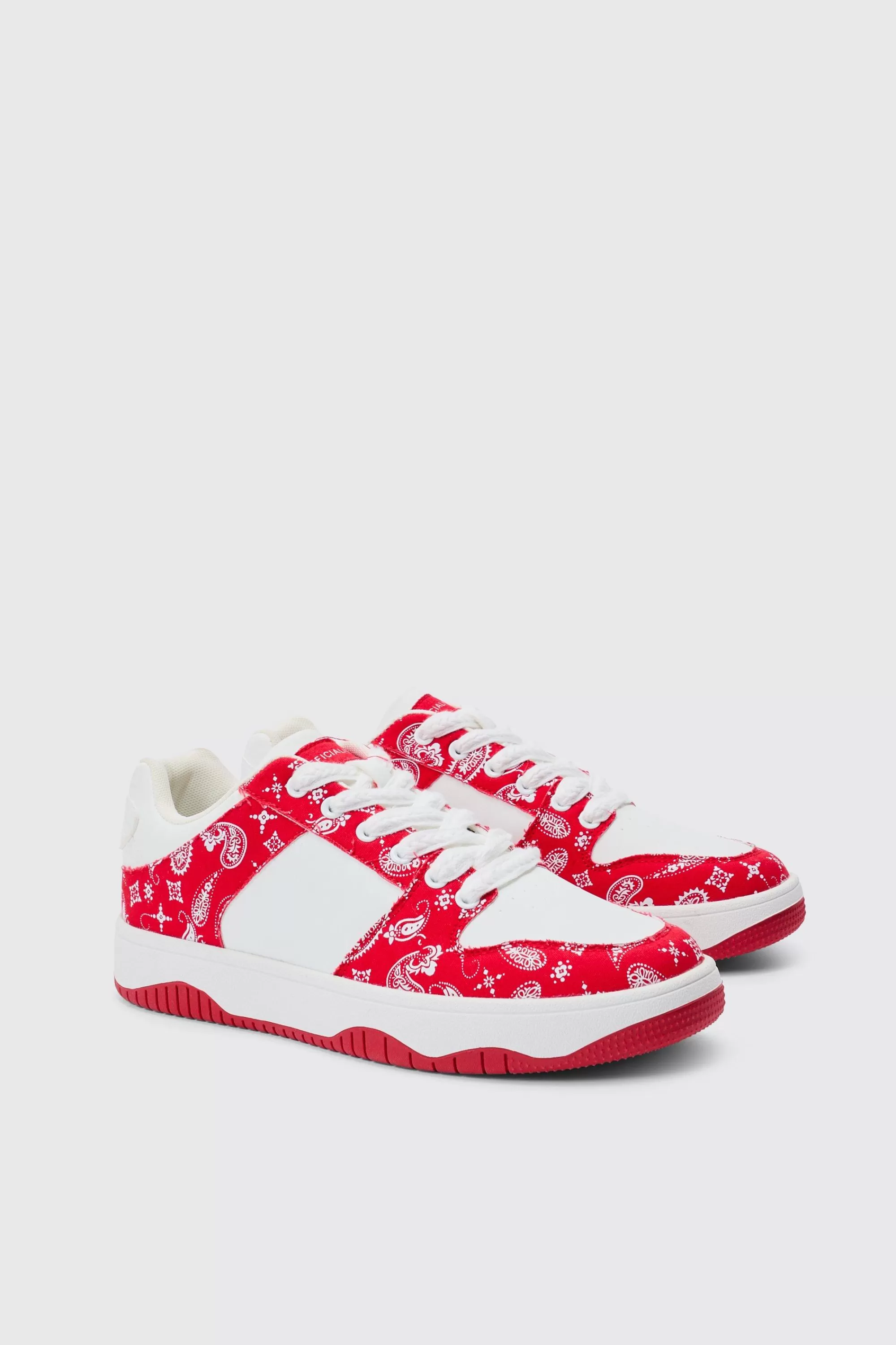 boohooMAN Limited Edition Bandana Print Chunky Trainer In | UK