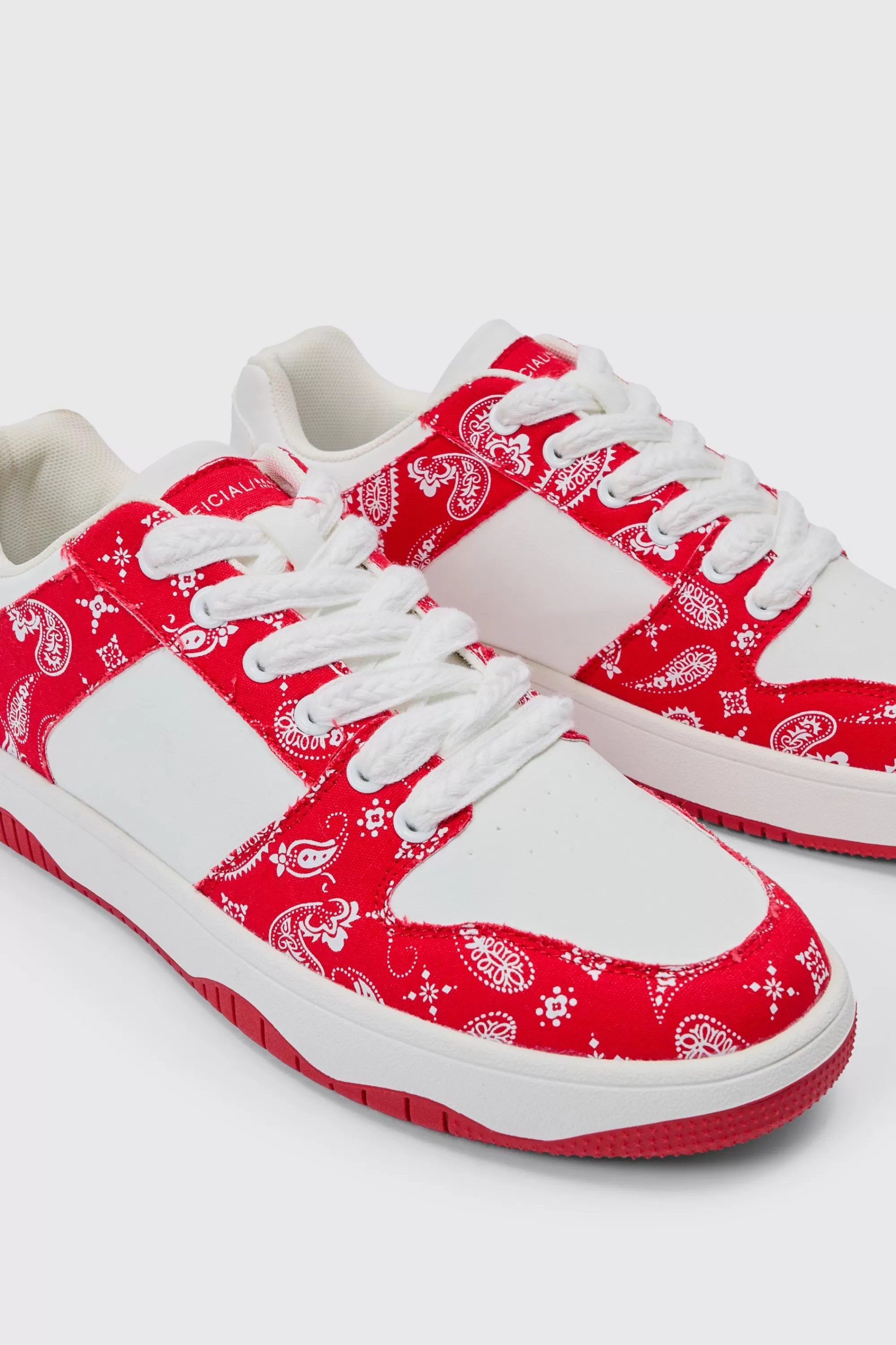 boohooMAN Limited Edition Bandana Print Chunky Trainer In | UK
