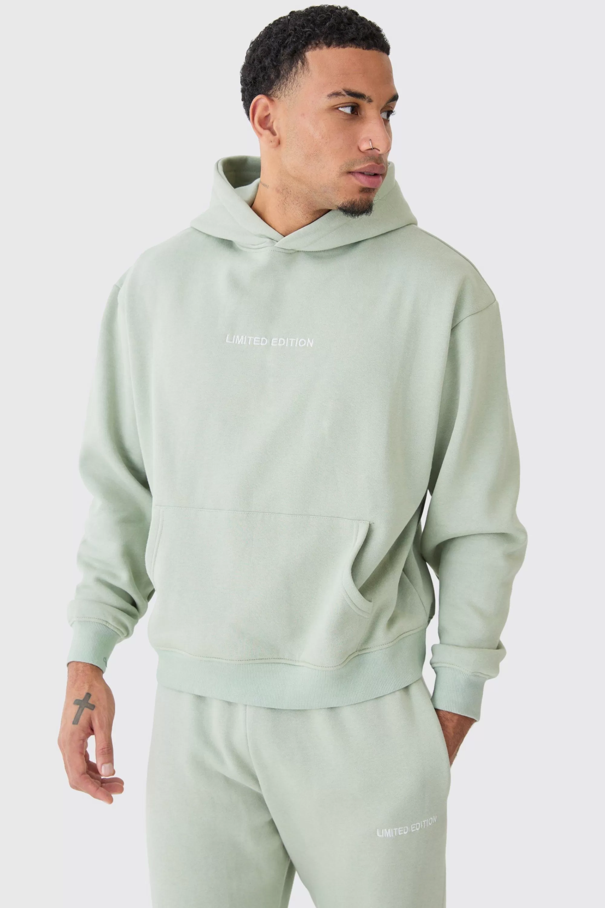 boohooMAN Limited Edition Oversized Boxy Split Hem Tracksuit | UK