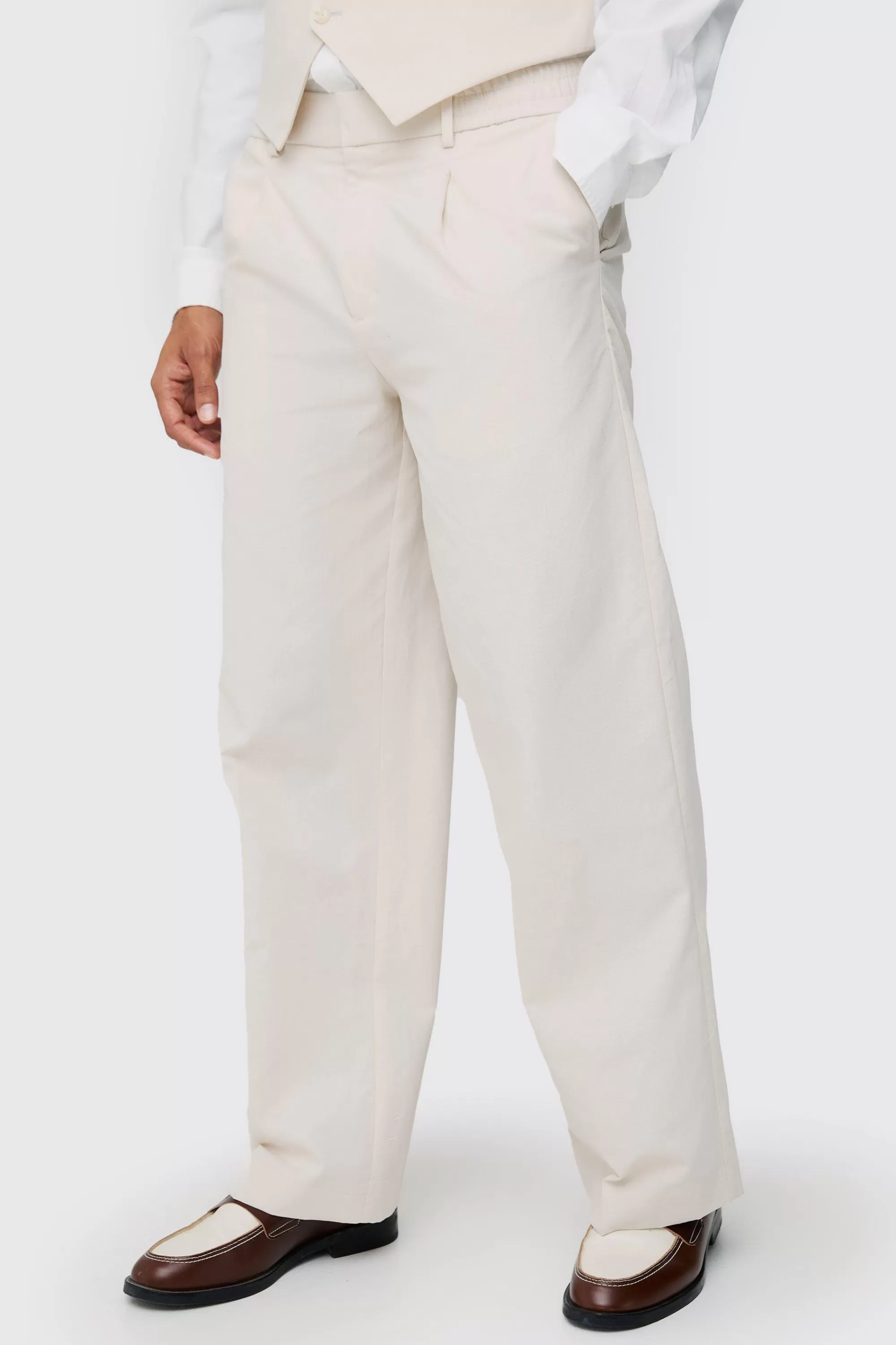 boohooMAN Linen Blend Slim Fit Waistcoat | UK