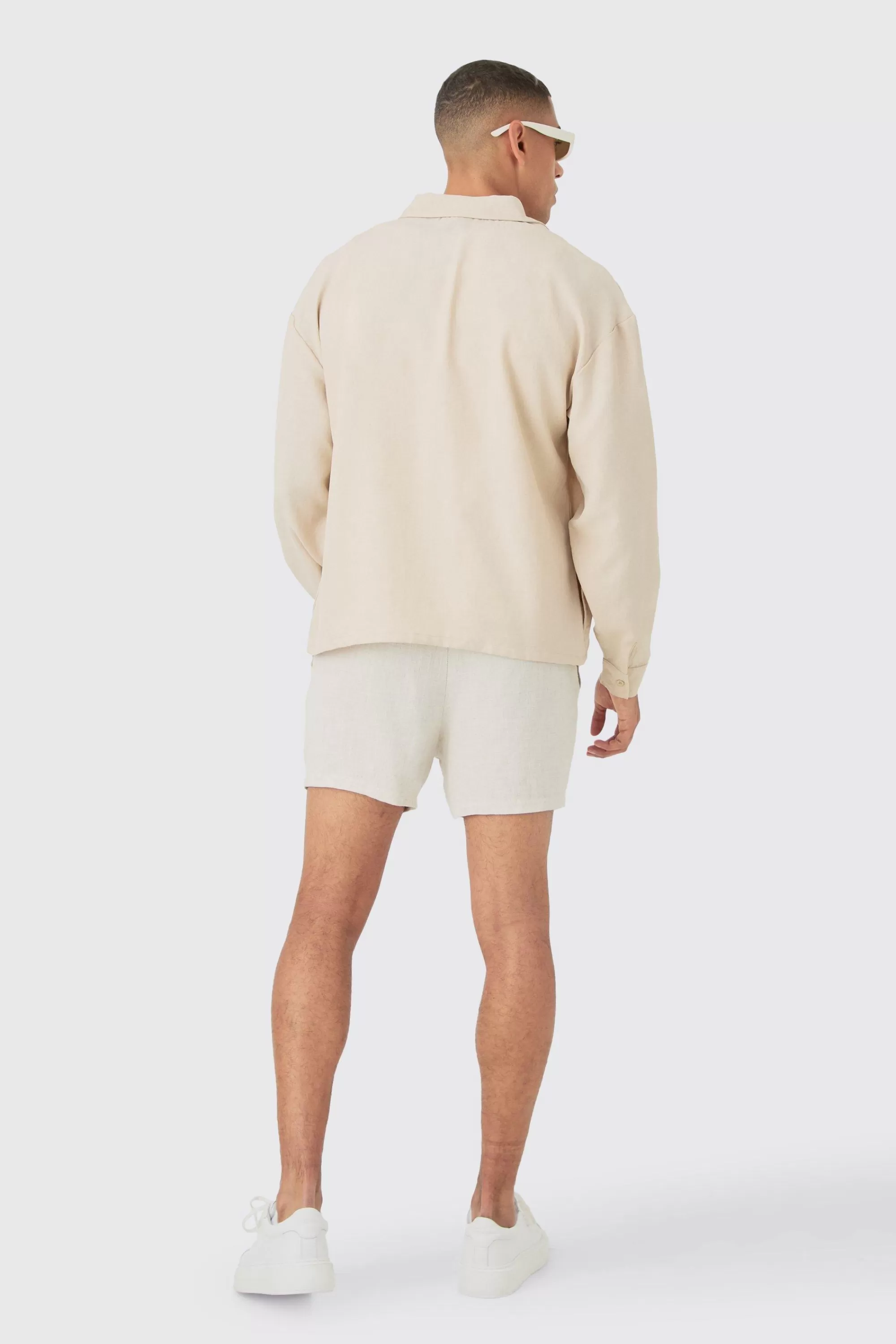 boohooMAN Linen Button Up Overshirt | UK
