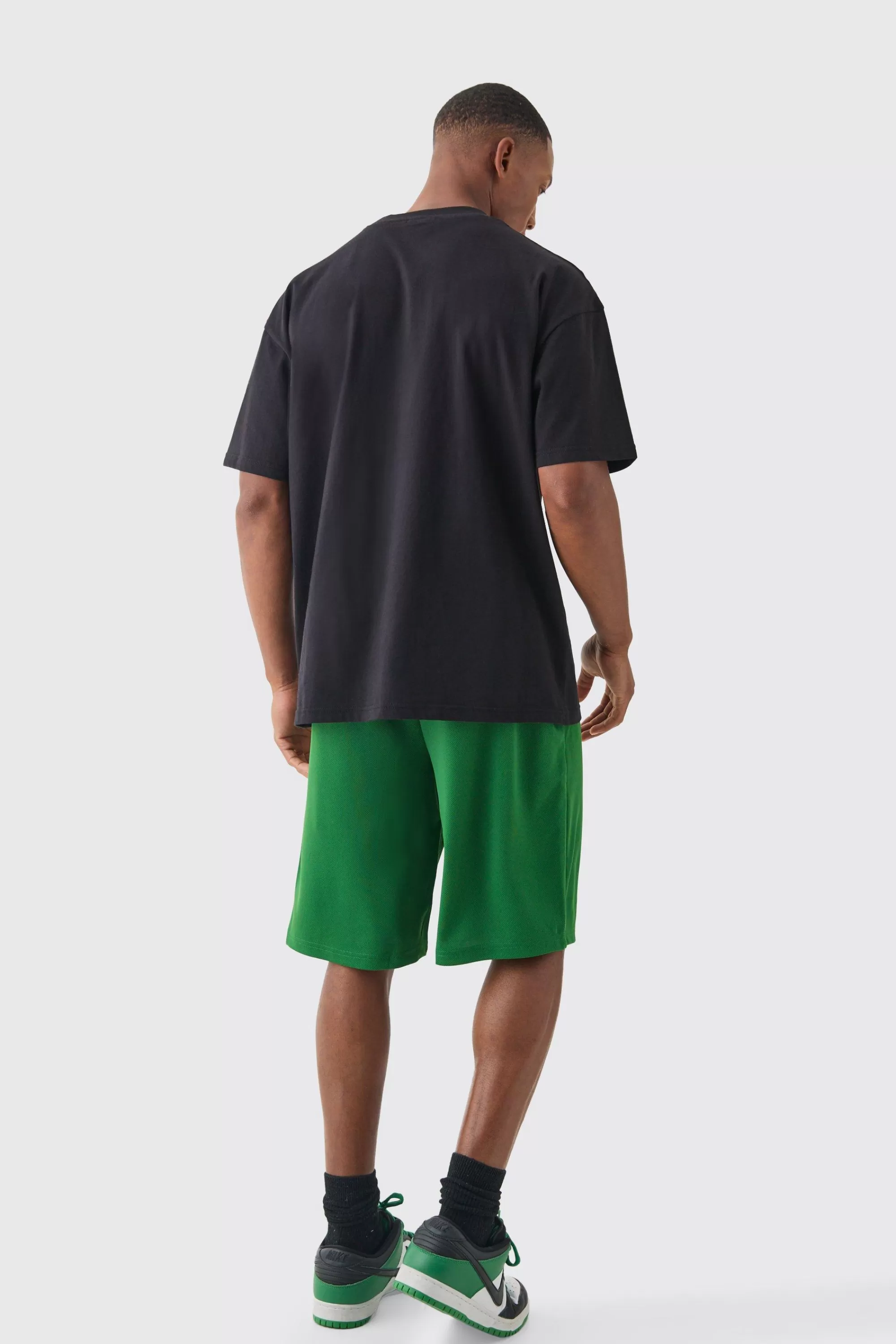boohooMAN Long Length Los Angeles Basketball Short | UK