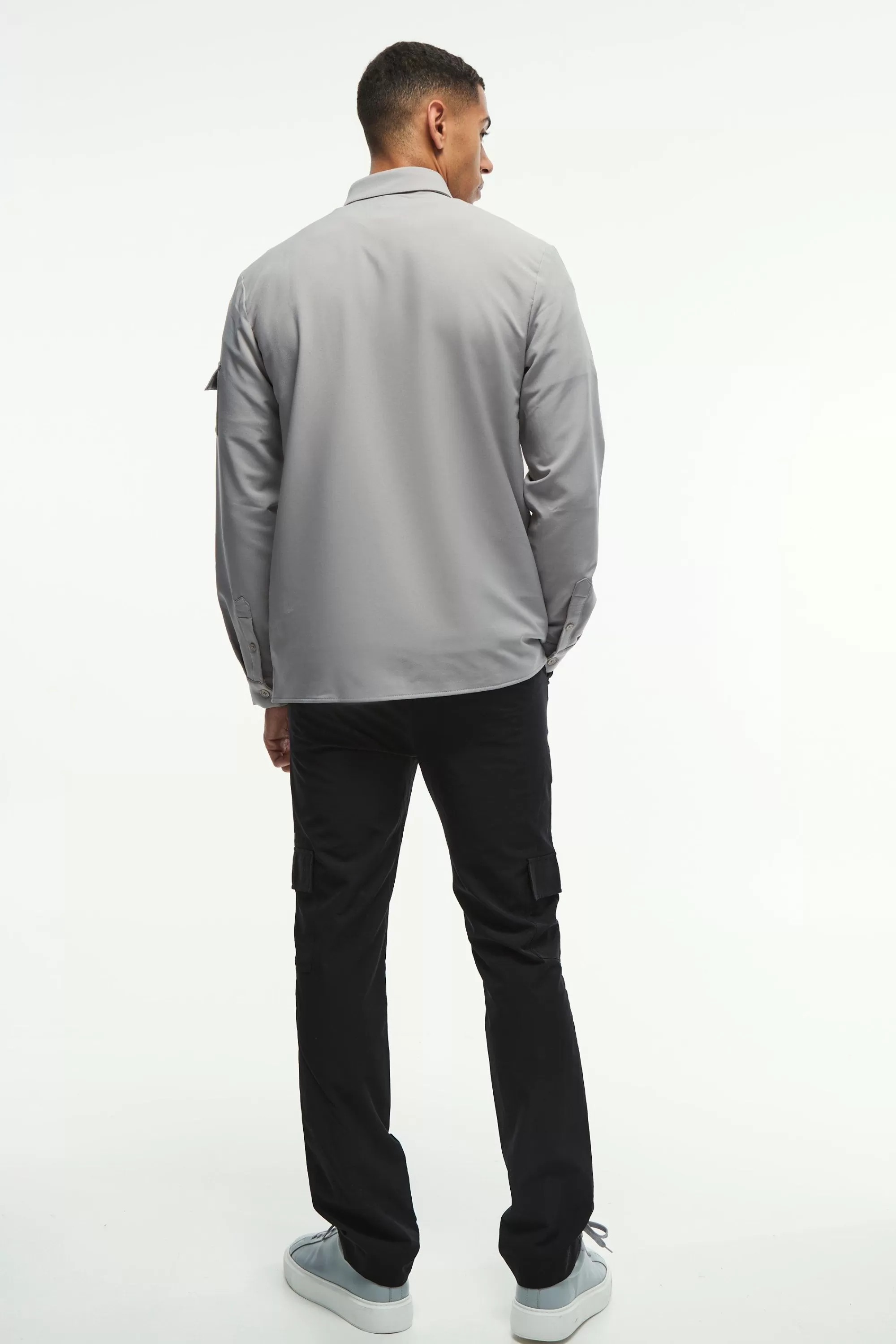 boohooMAN Long Sleeve 4 Way Stretch Fit Overshirt | UK