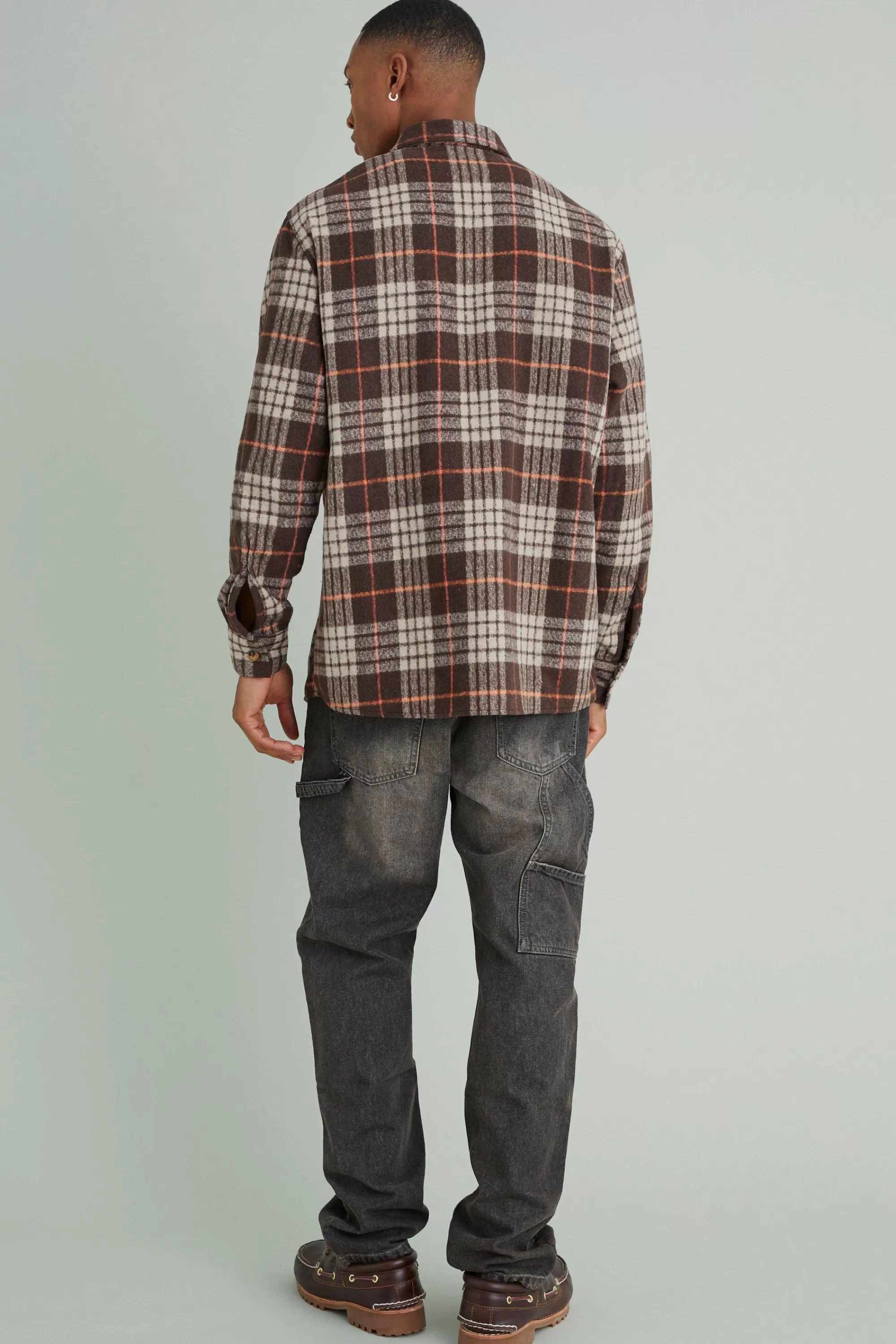 boohooMAN Long Sleeve Brushed Flannel Check Shirt | UK