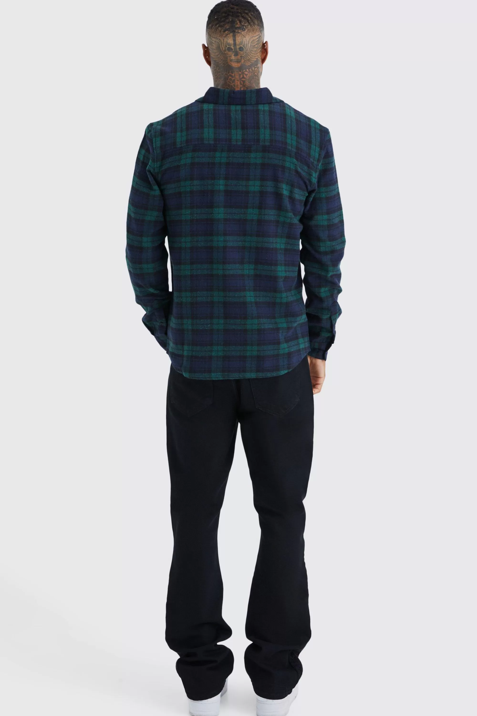 boohooMAN Long Sleeve Classic Check Shirt | UK