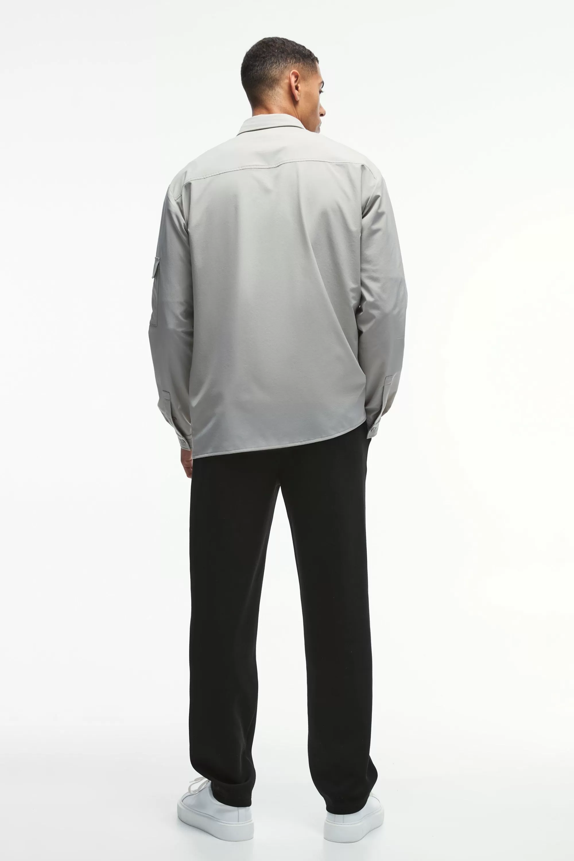 boohooMAN Long Sleeve Lightweight Oversized Overshirt | UK