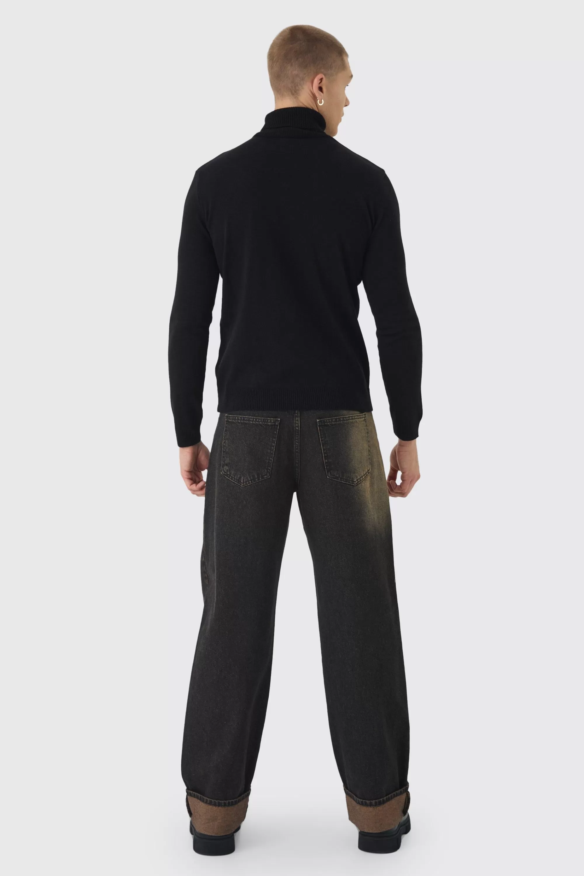 boohooMAN Long Sleeve Roll Neck Jumper In | UK