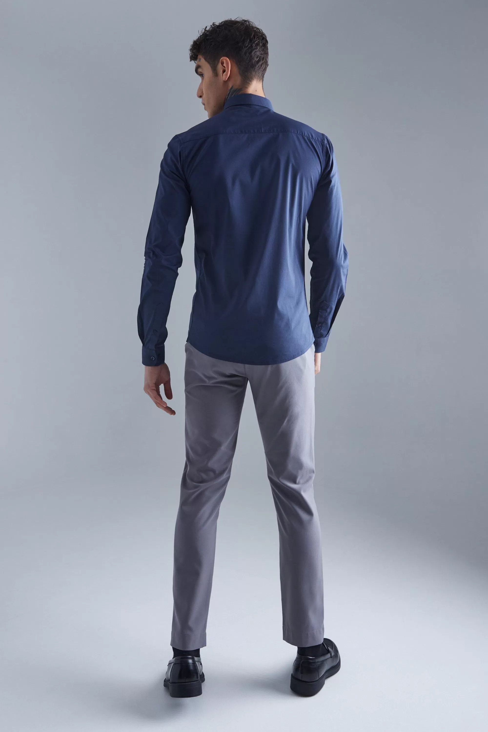 boohooMAN Long Sleeve Slim Fit Shirt | UK