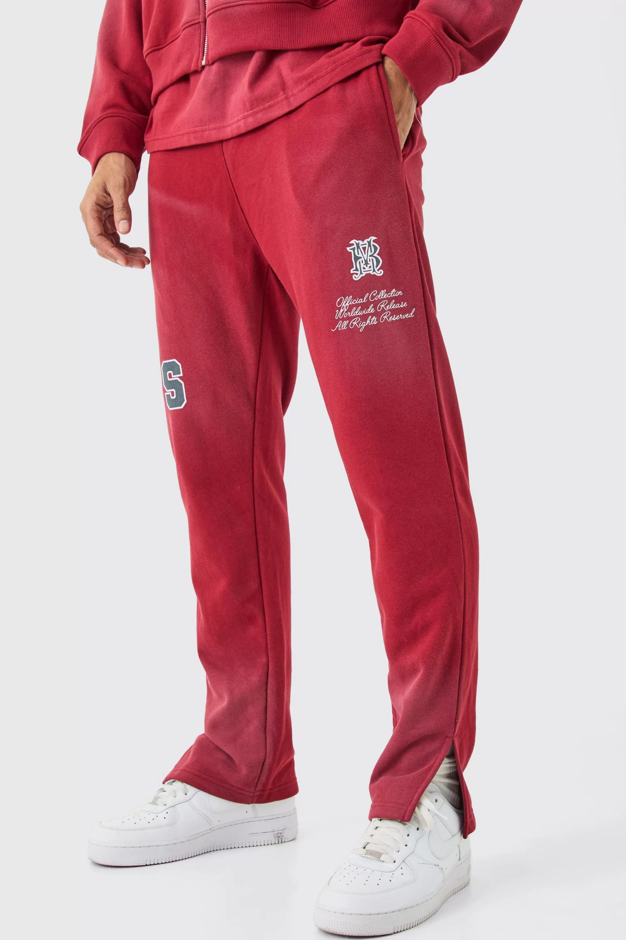 boohooMAN Loopback Side Split Wash Jogger | UK