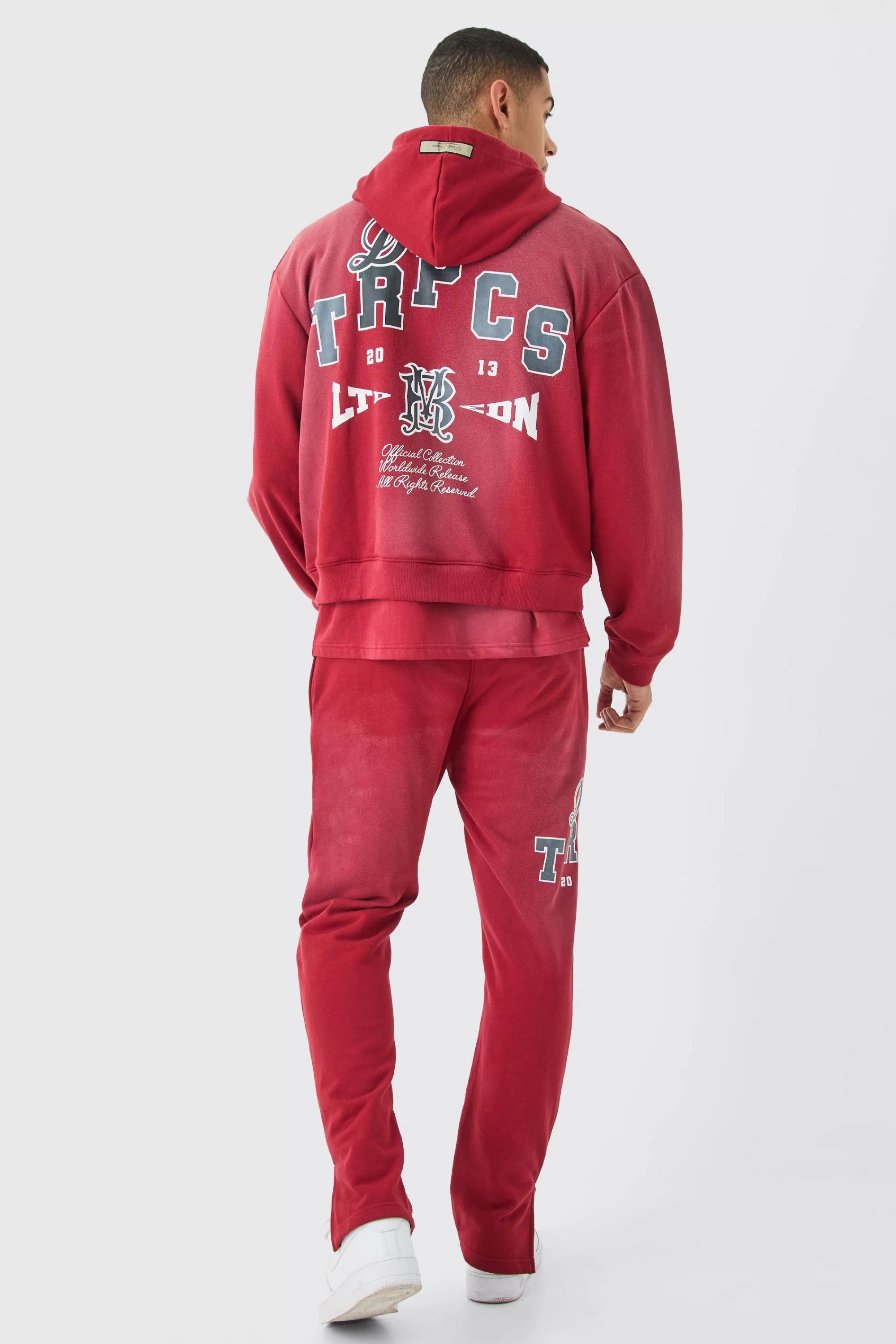 boohooMAN Loopback Side Split Wash Jogger | UK