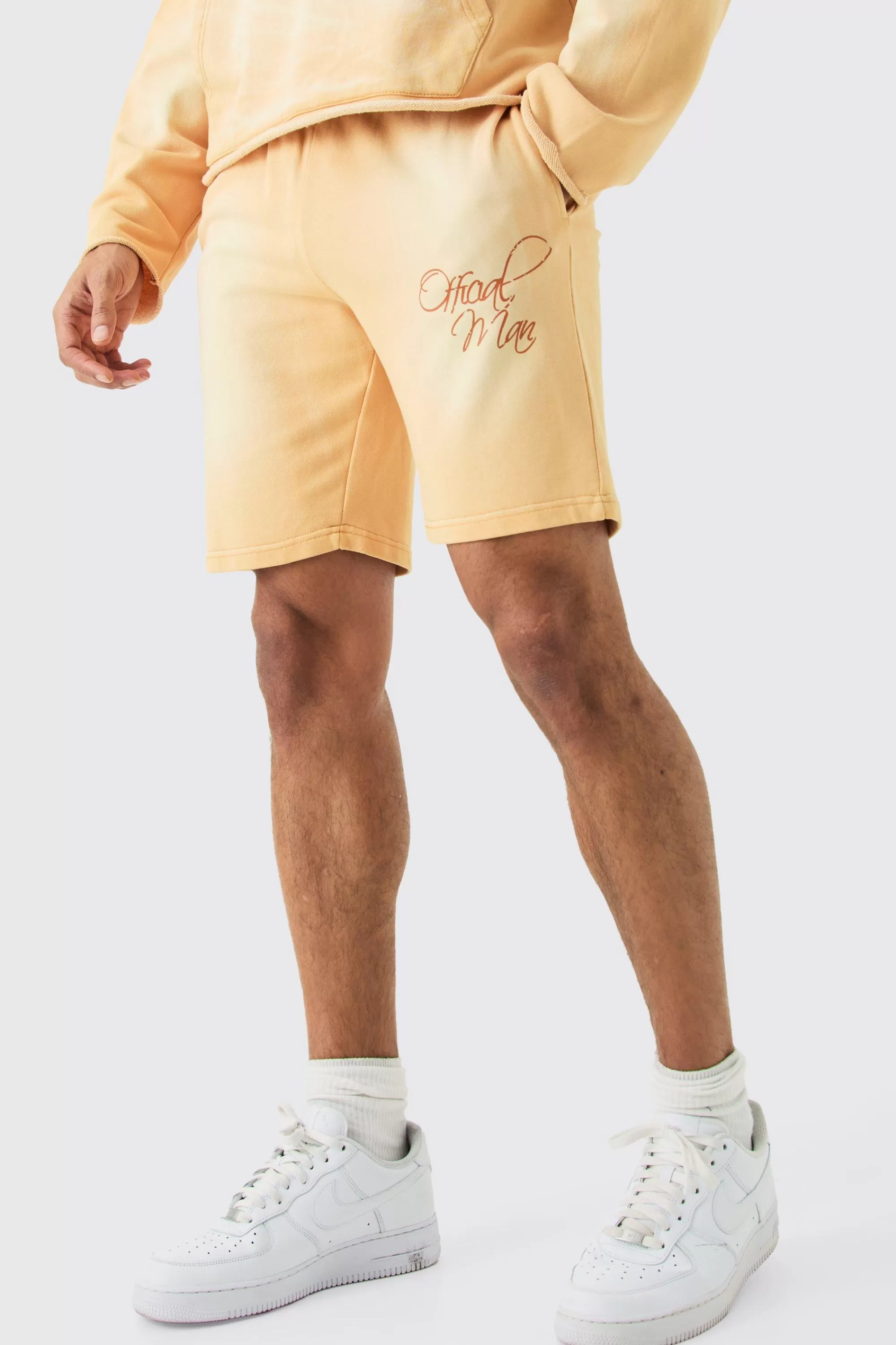 boohooMAN Loose Acid Wash Graphic Shorts | UK