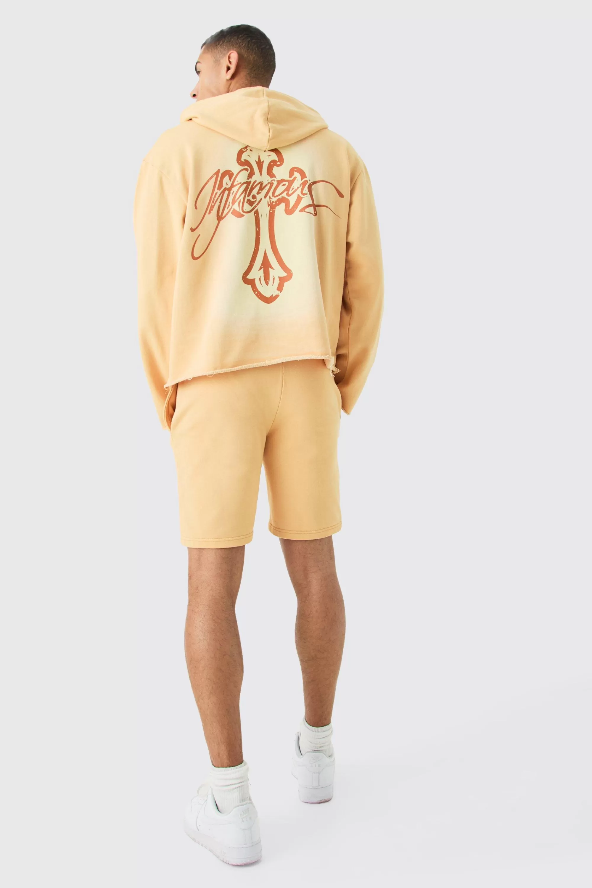boohooMAN Loose Acid Wash Graphic Shorts | UK