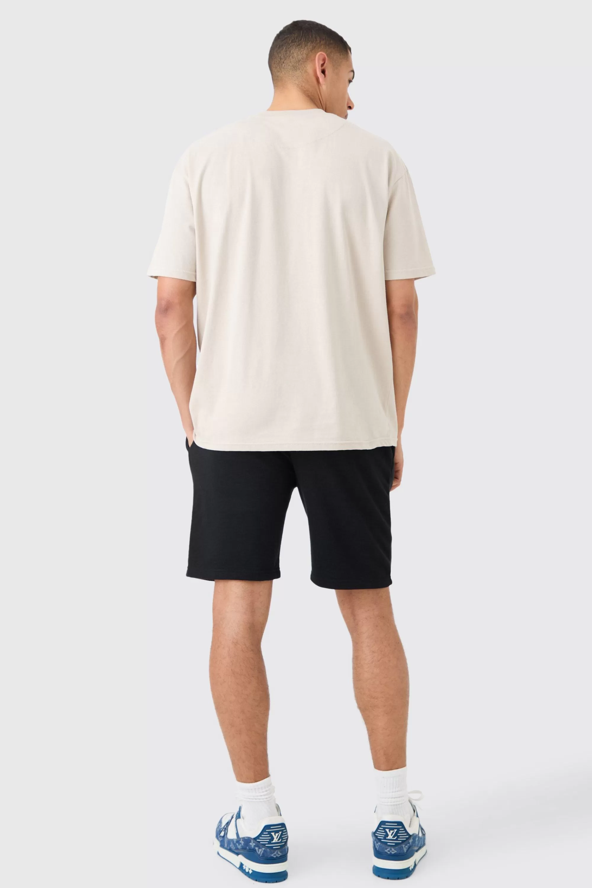 boohooMAN Loose Denim Applique Short | UK