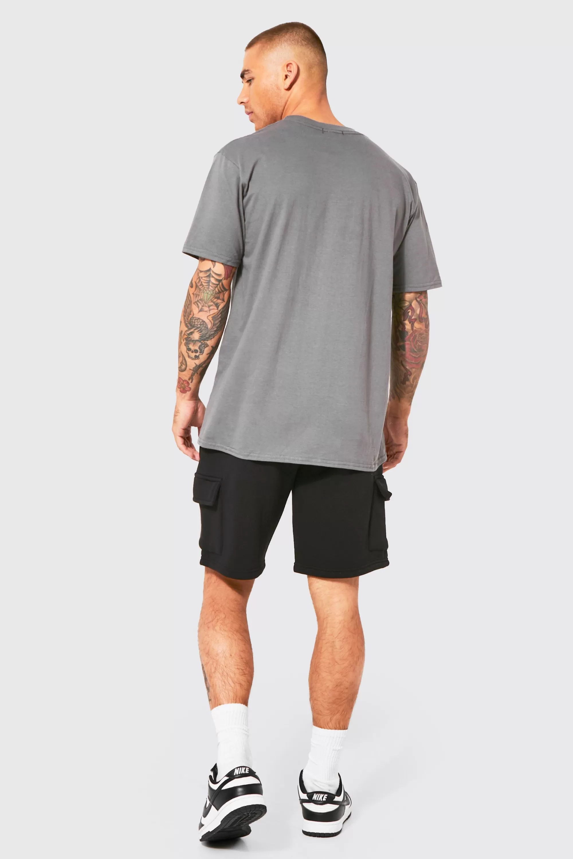 boohooMAN Loose Fit Cargo Jersey Short | UK