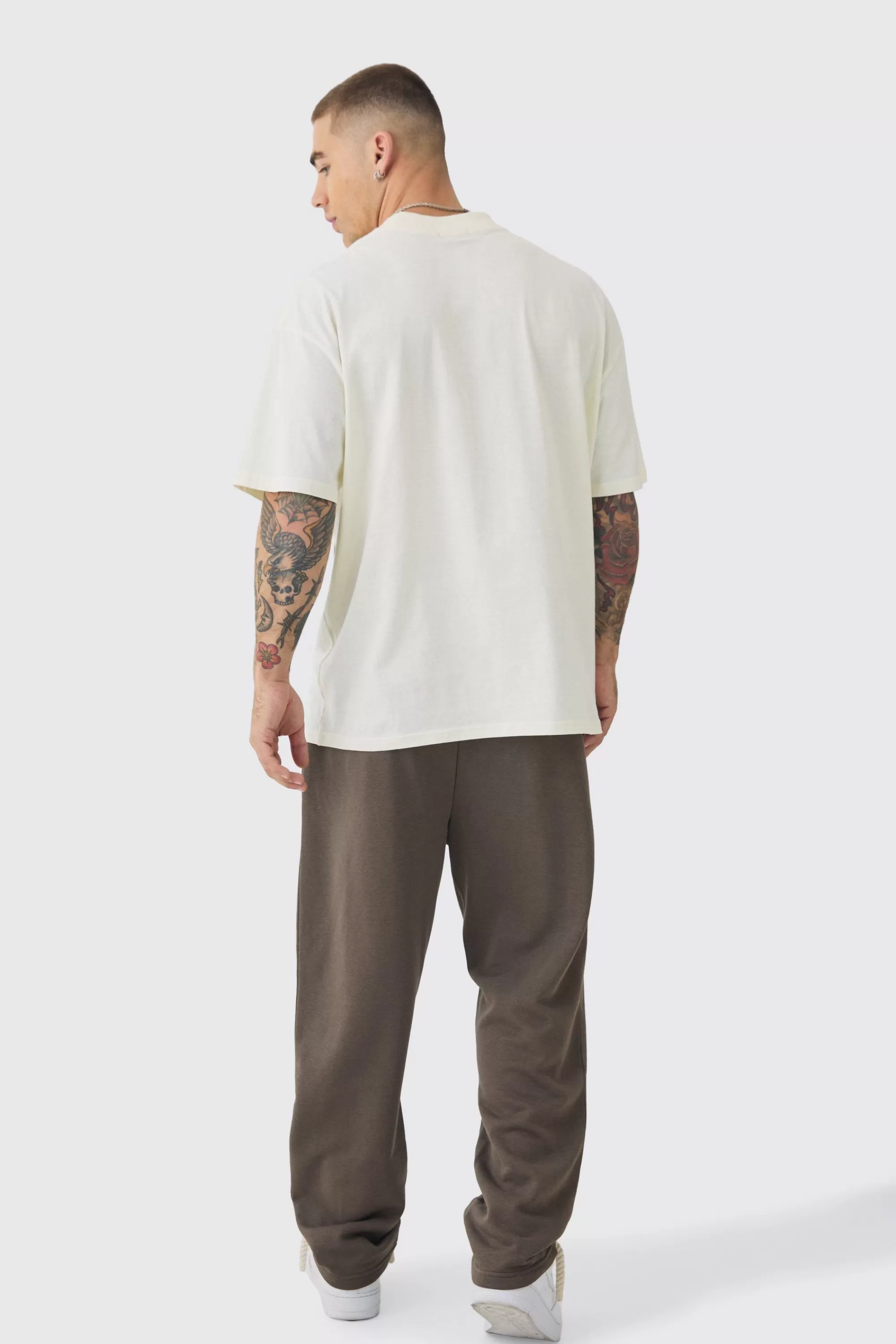 boohooMAN Loose Fit Drop Crotch Loopback Jogger | UK