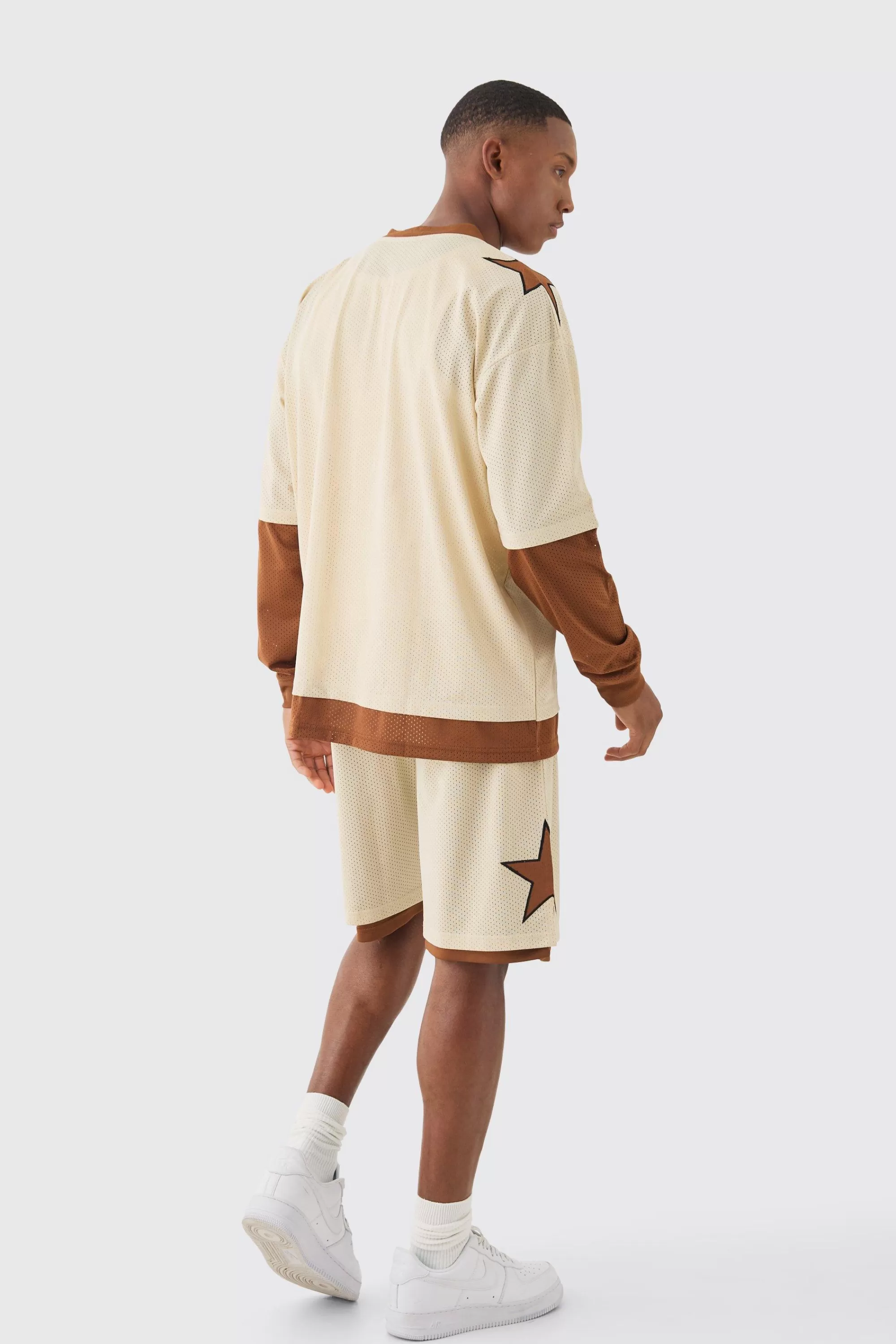 boohooMAN Loose Fit Layered Basketball Short | UK