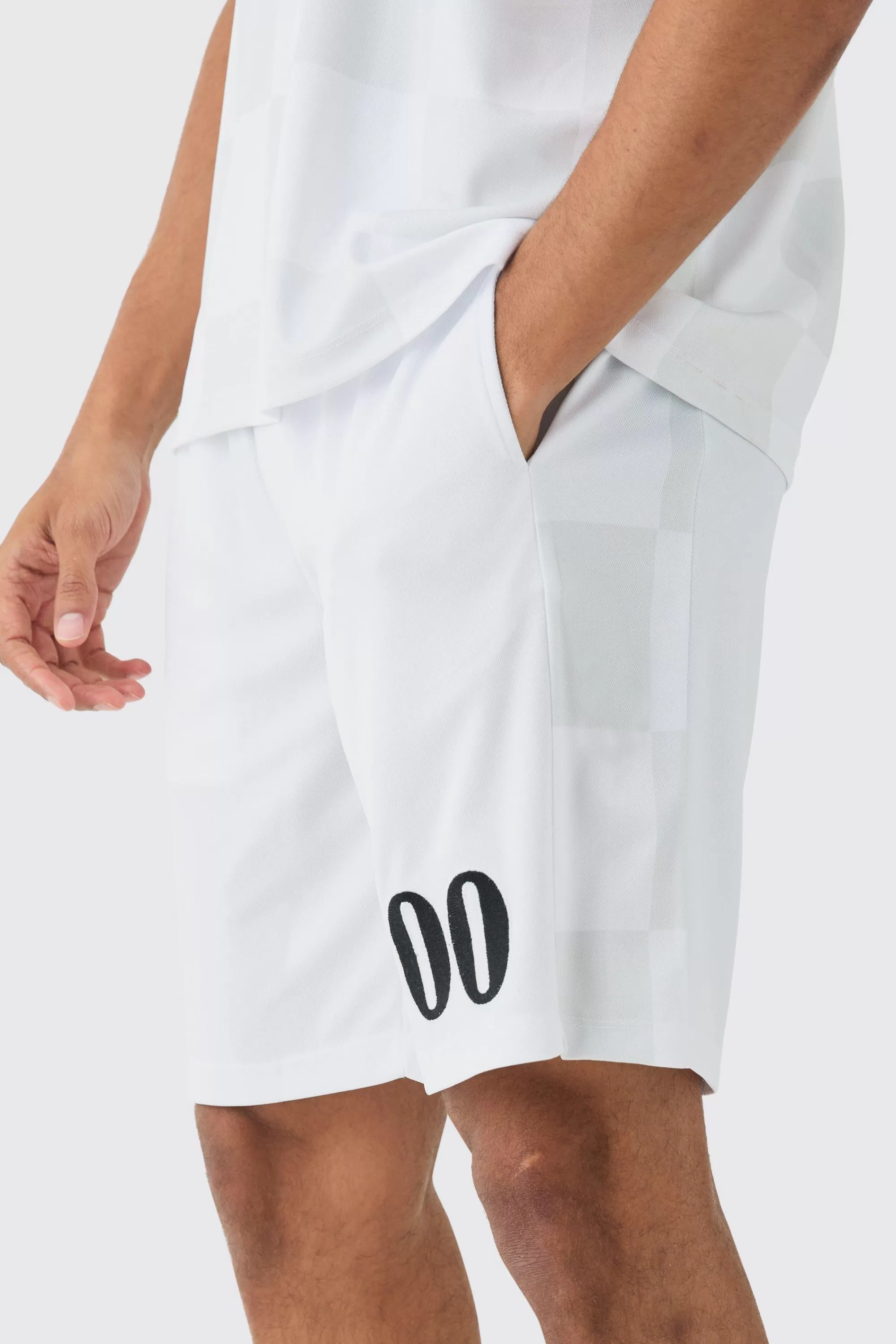 boohooMAN Loose Fit Mid Length Side Panel Mesh Shorts | UK