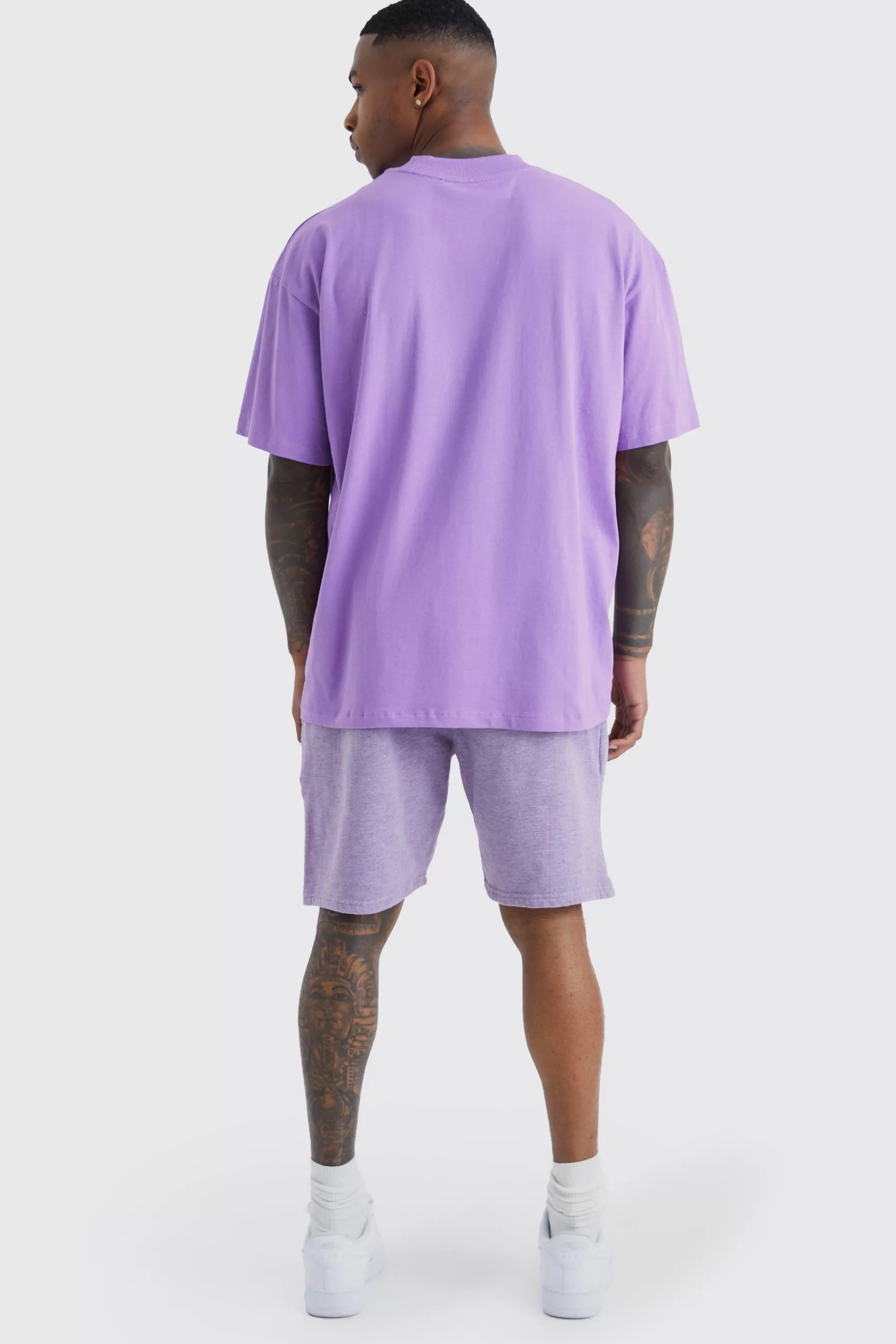 boohooMAN Loose Fit Overdyed Homme Print Short | UK