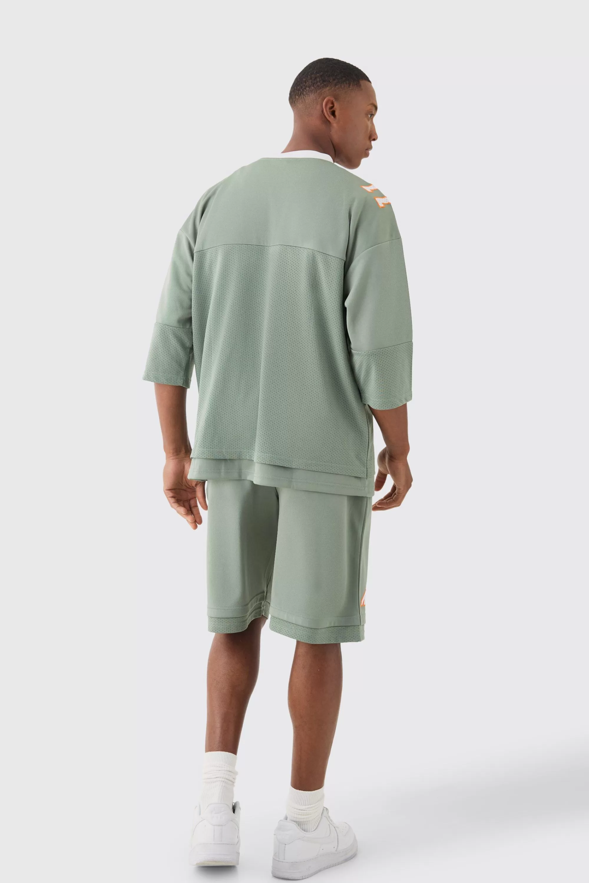 boohooMAN Loose Fit Satin Mesh Basketball Shorts | UK