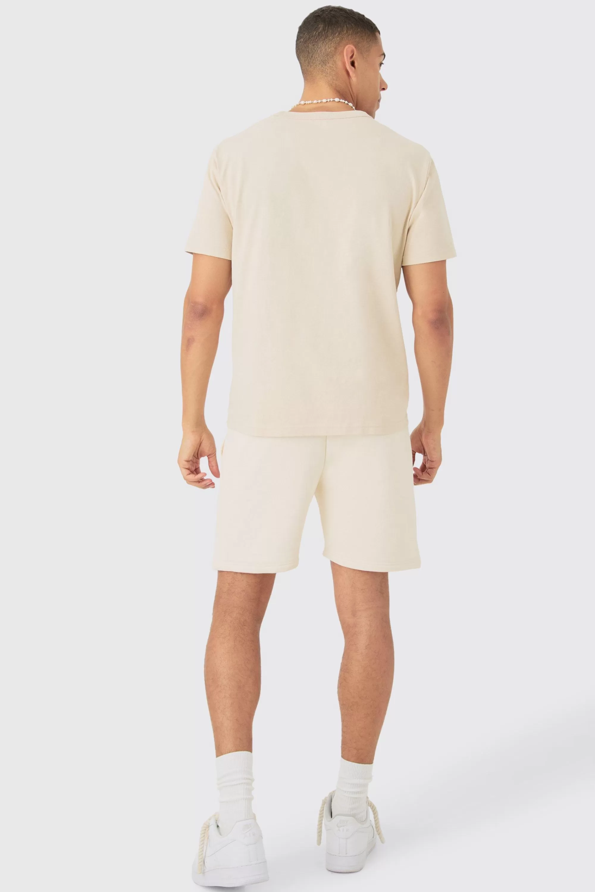 boohooMAN Loose Fit Short Length Baroque Embroidered Shorts | UK